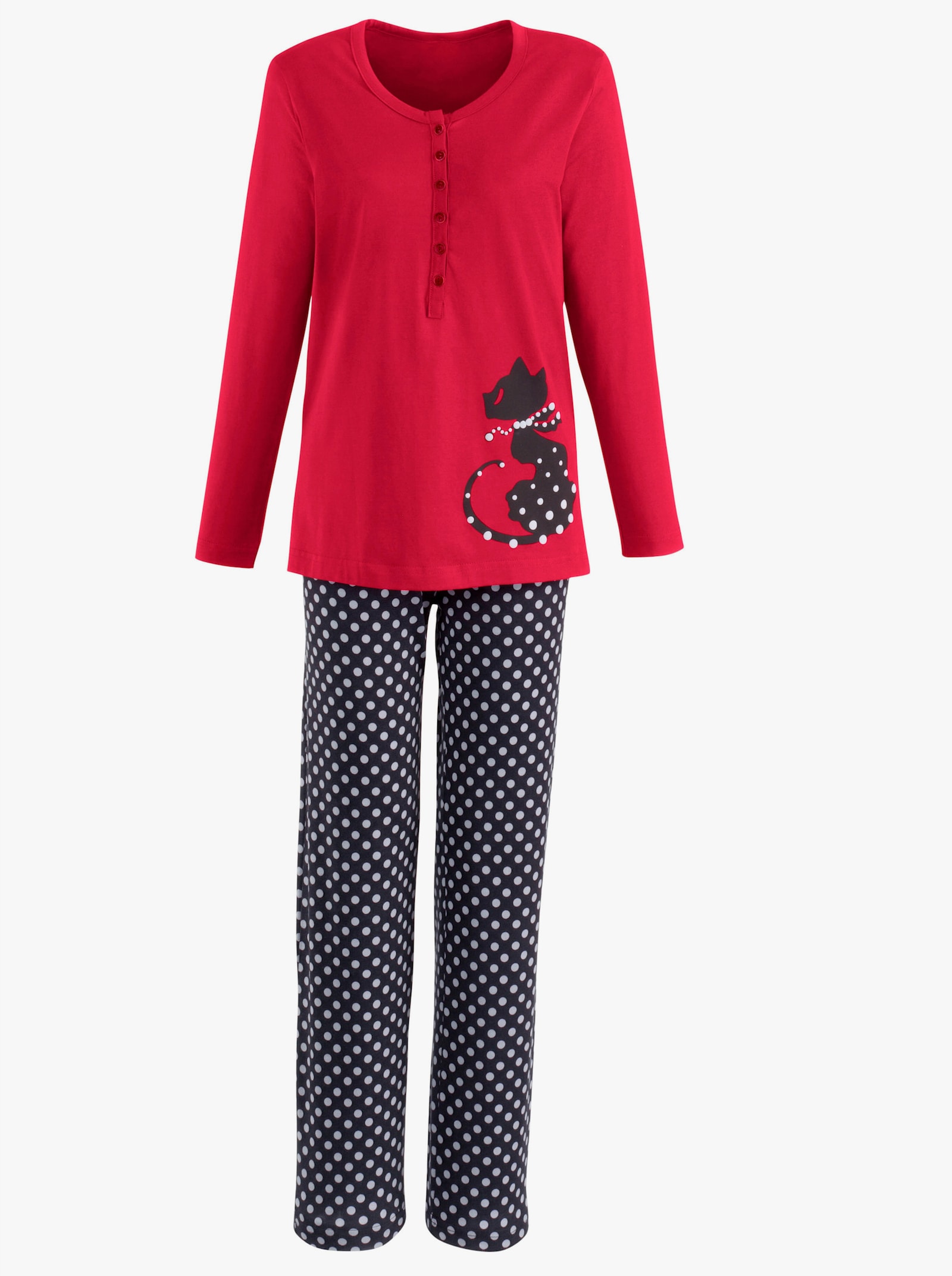 Schlafanzug mit breitem Dehnbund - rot