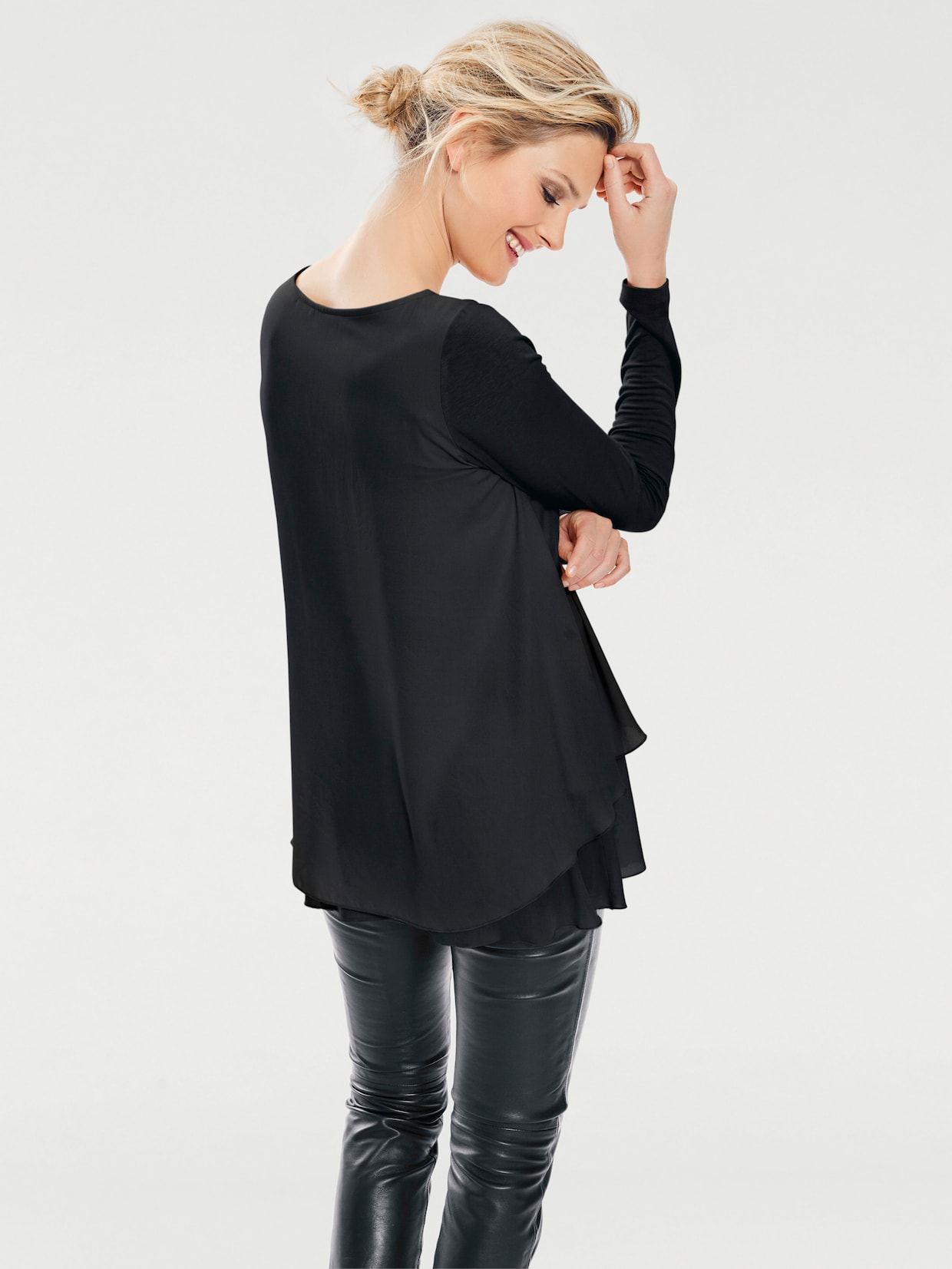 heine Shirt met ronde hals - zwart