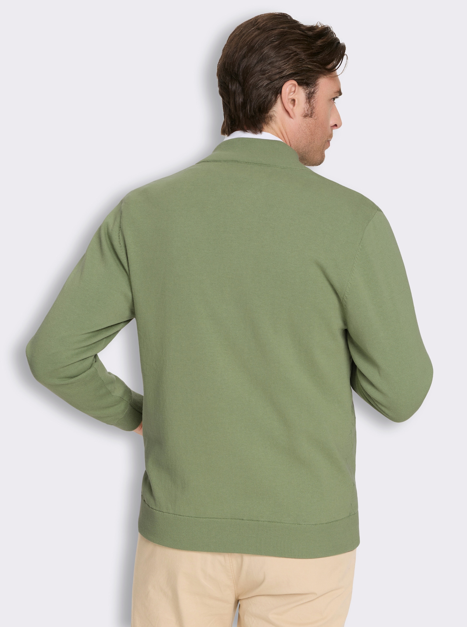Marco Donati Strickjacke mit Rautensteppung - eucalyptus