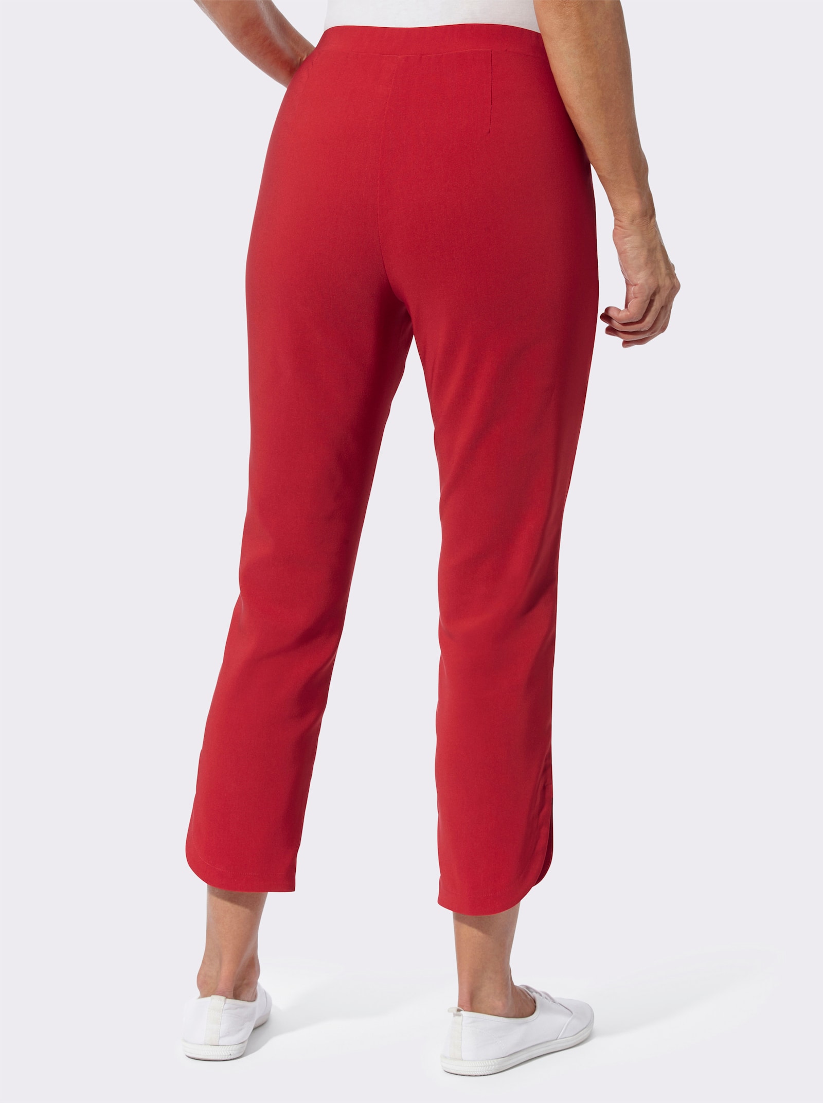 Hose mit abgerundeten Seitenschlitzen - erdbeere