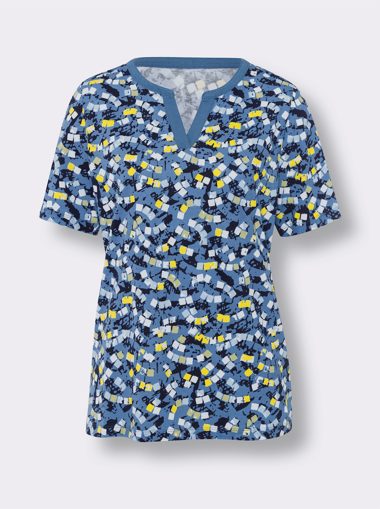 Shirt met korte mouwen - middenblauw-lindegroen bedrukt