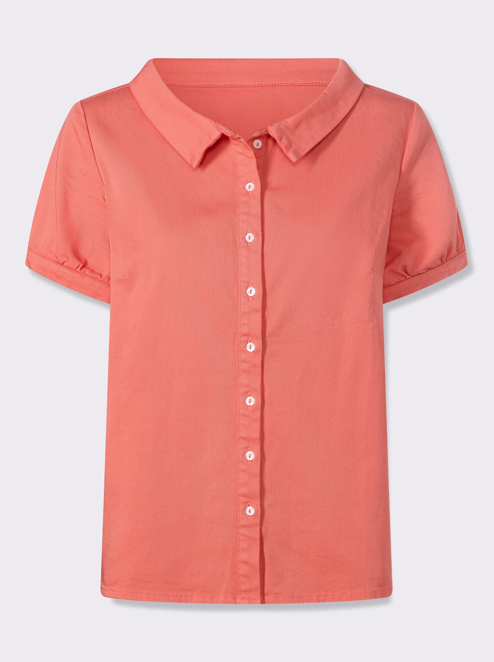 heine Jeansbluse mit Bubikragen - koralle