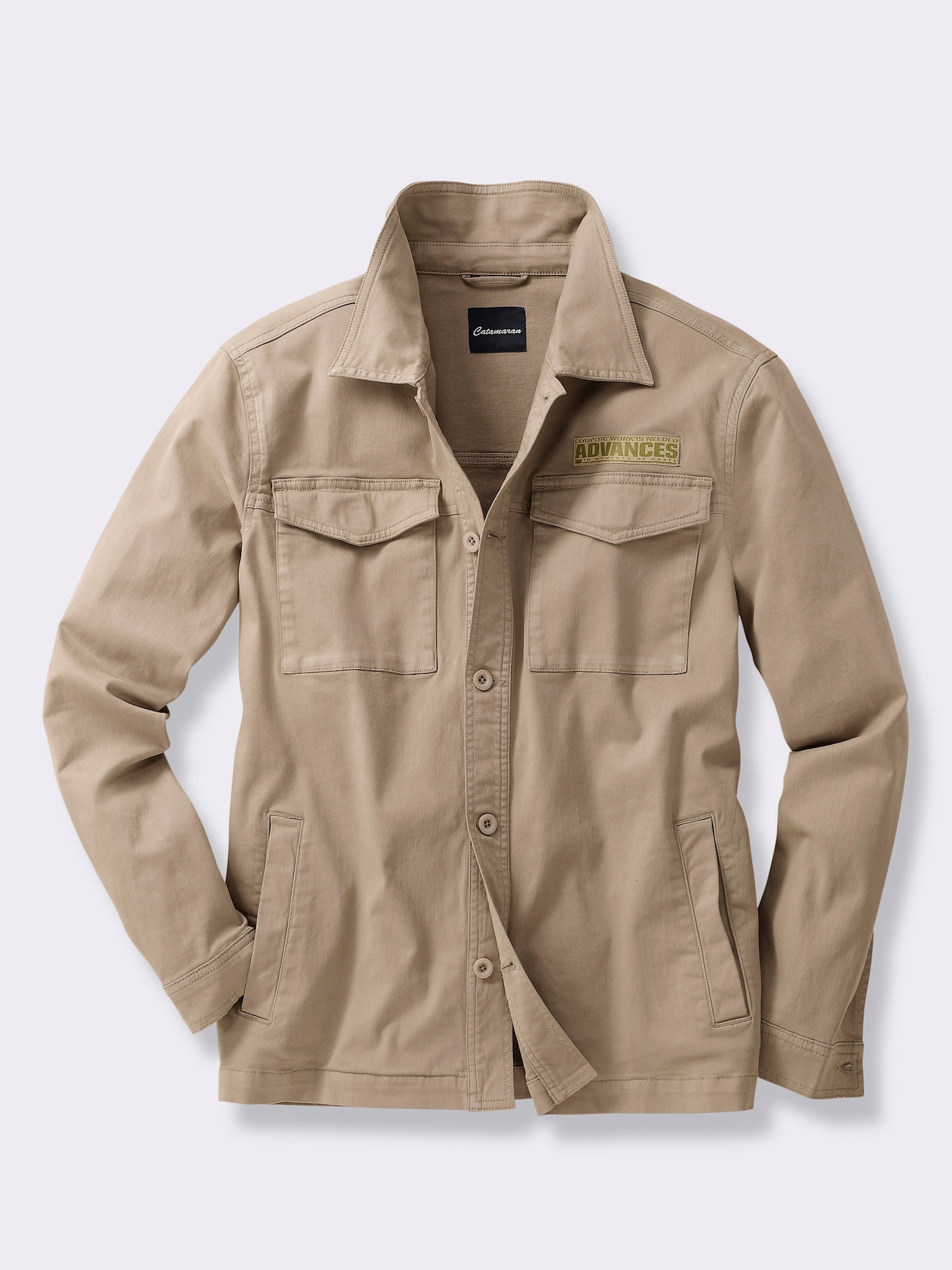 Catamaran Jacke mit Klettverschluss-Brusttaschen - schlamm