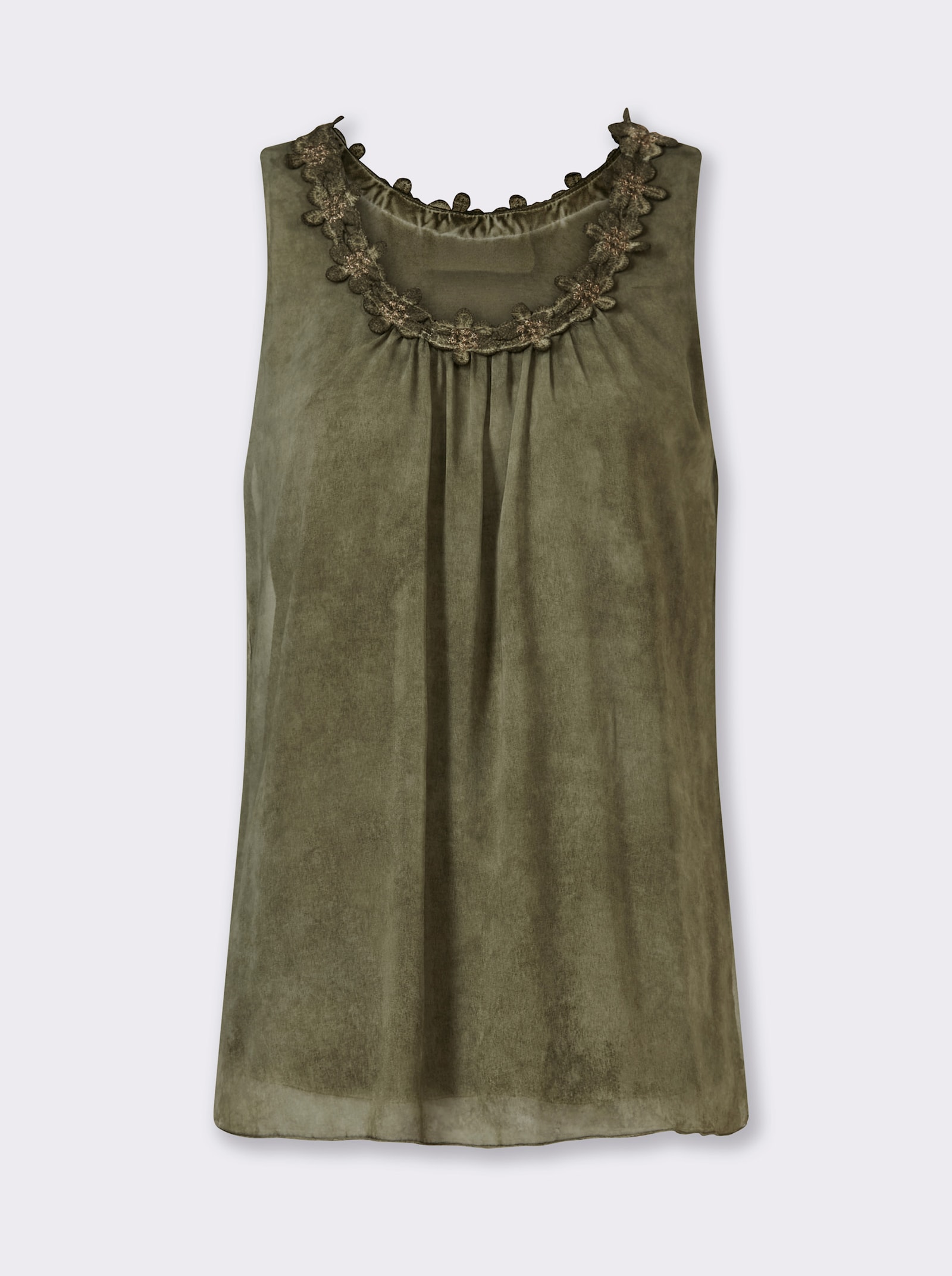 heine Blusentop aus Chiffon - oliv