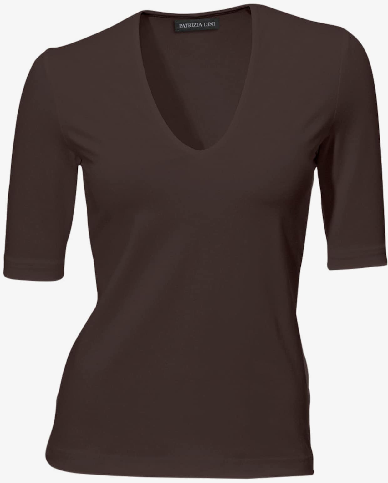 heine T-shirt en V - chocolat