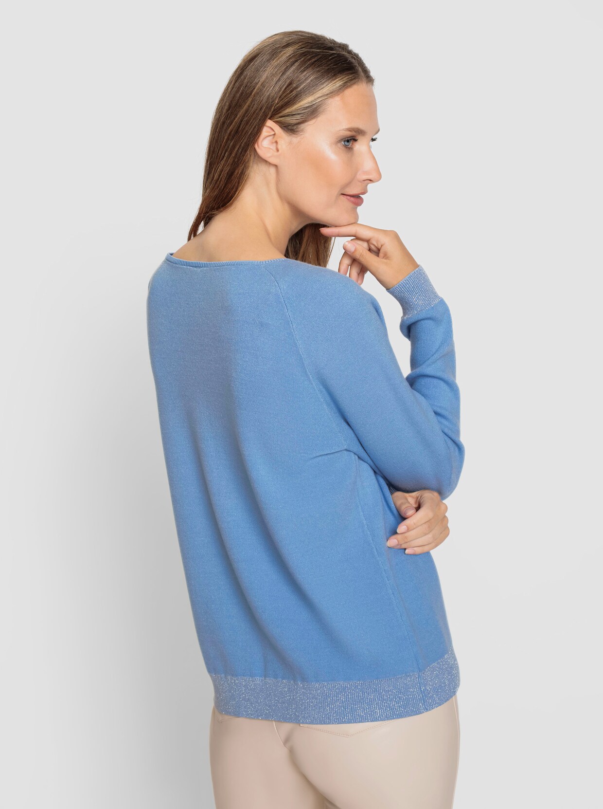 heine Pullover - hemelsblauw/wit gedessineerd
