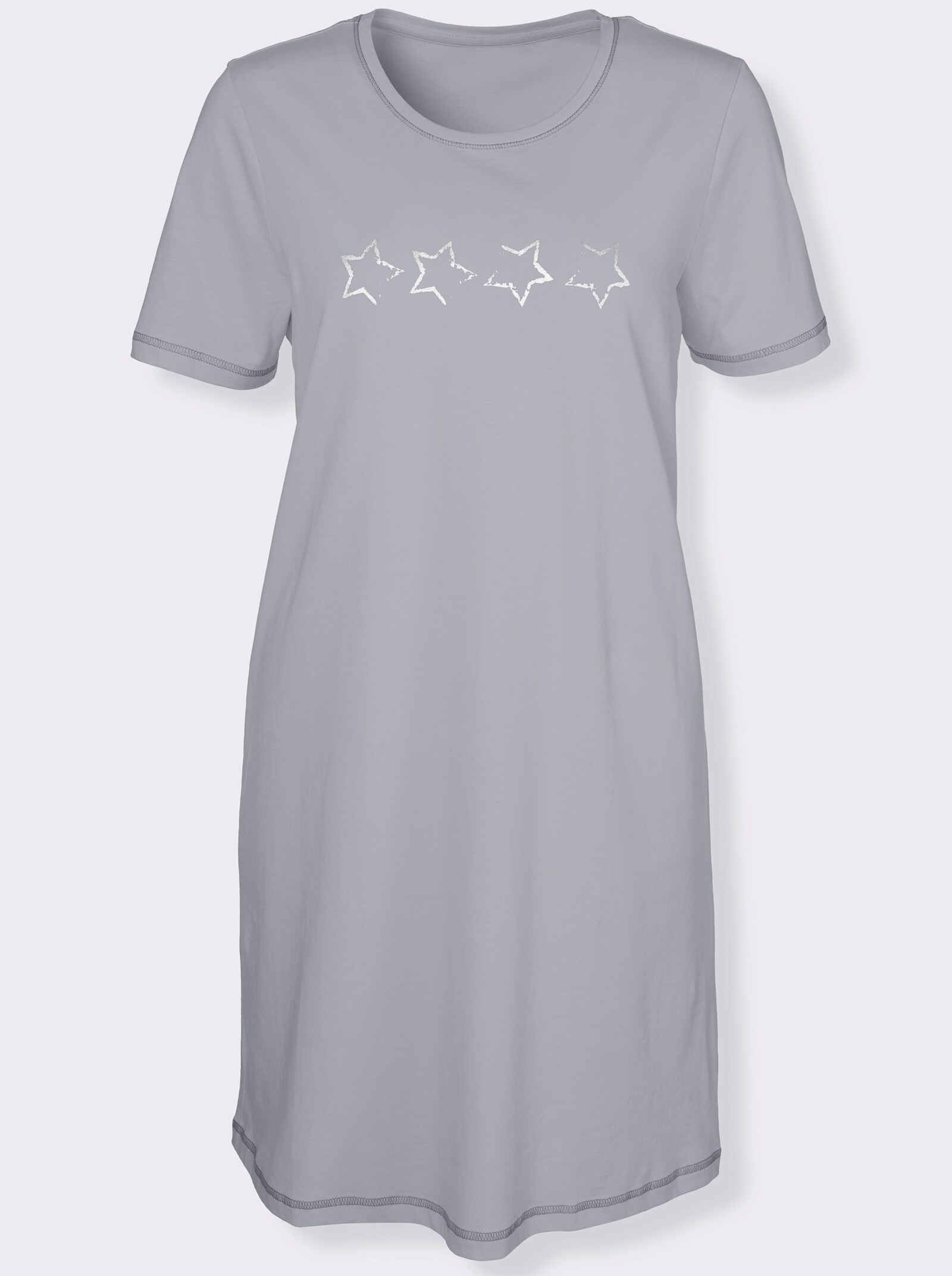 wäschepur Kortärmade nattlinnen - grå + grå, randig