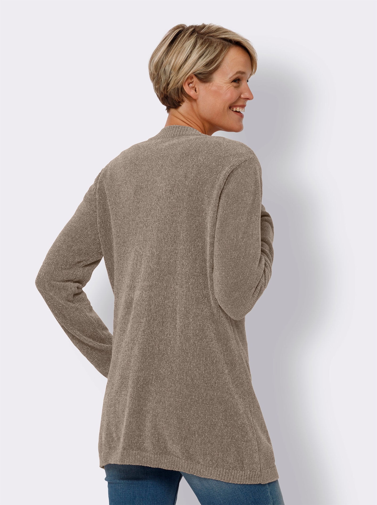 Strickjacke in Chenille-Qualität - sesam