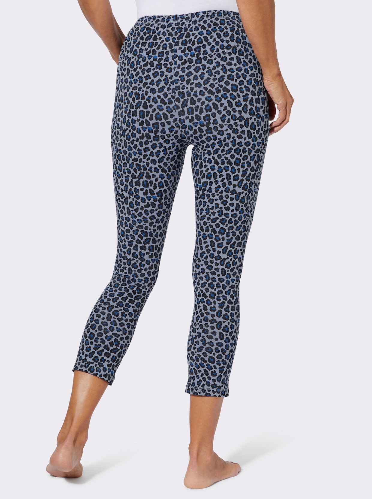 Leggings im Leo-Dessin - royalblau-bedruckt