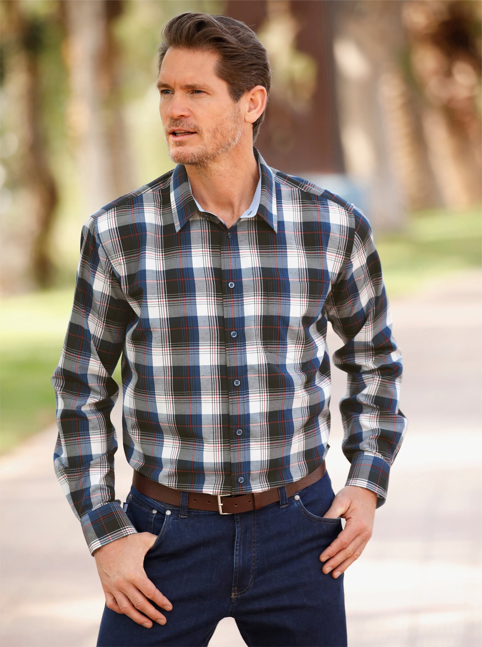 Catamaran Långärmad skjorta - antracit, rutig