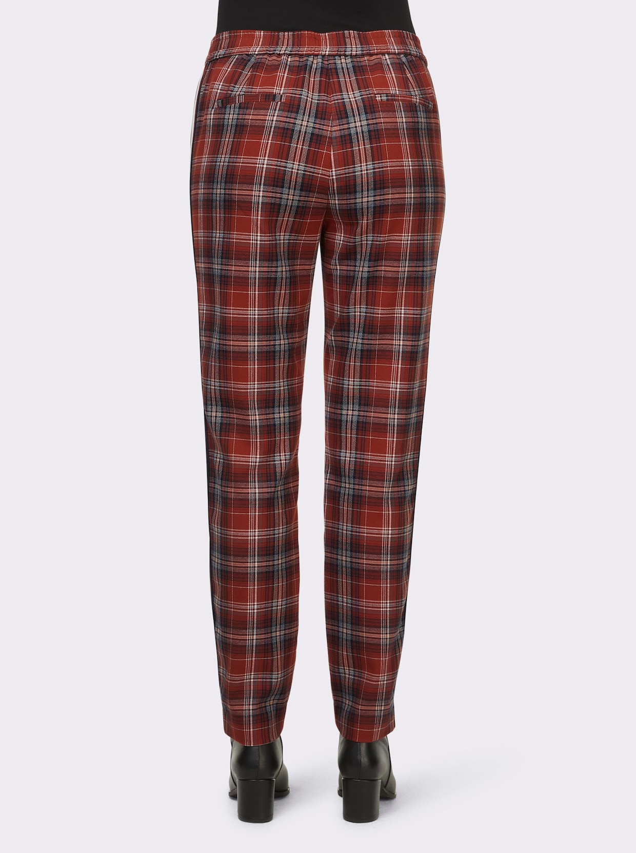heine Geruite broek - roestrood/marine geruit