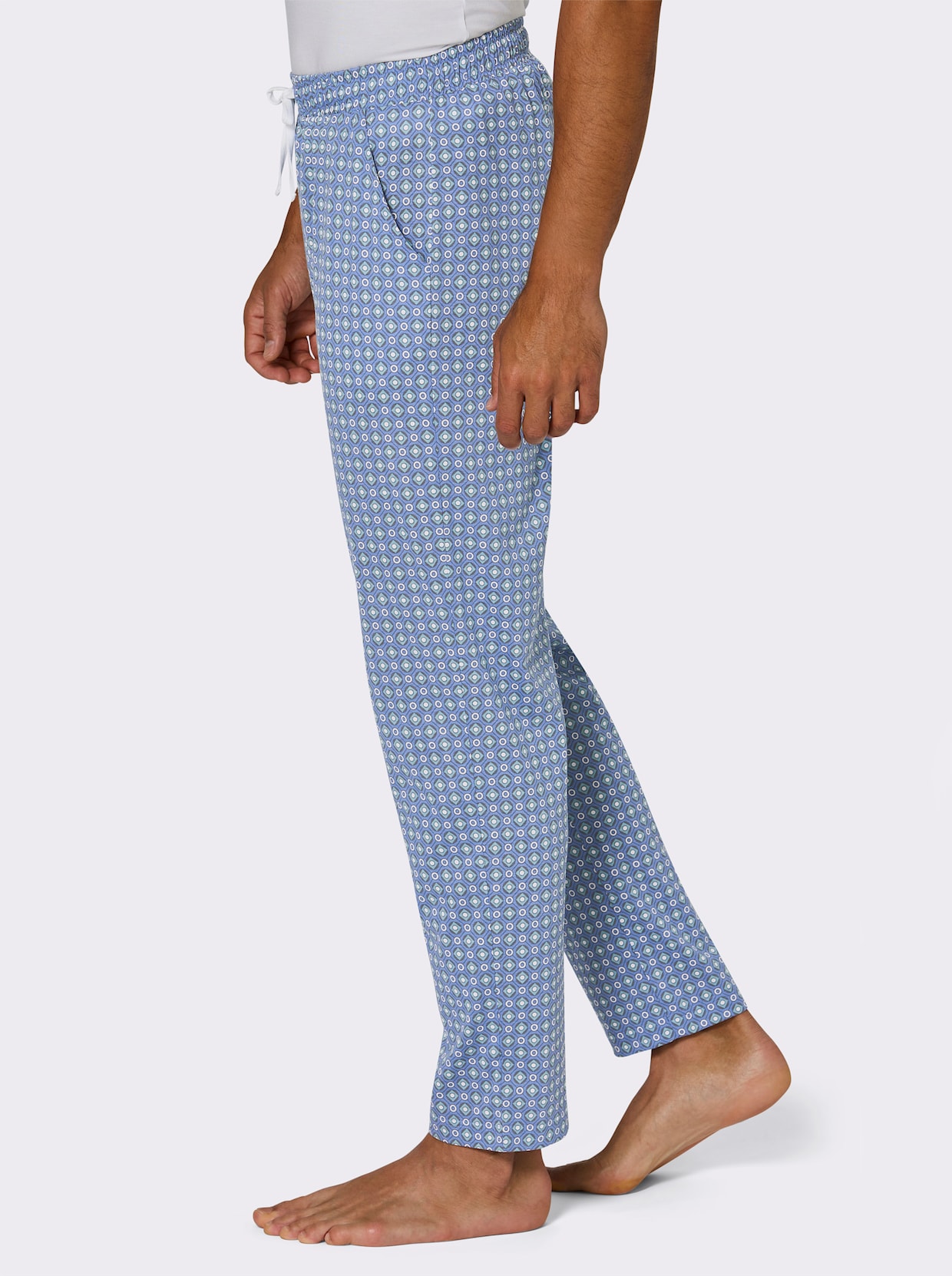 wäschepur men Hose lang - mittelblau-ozean-bedruckt