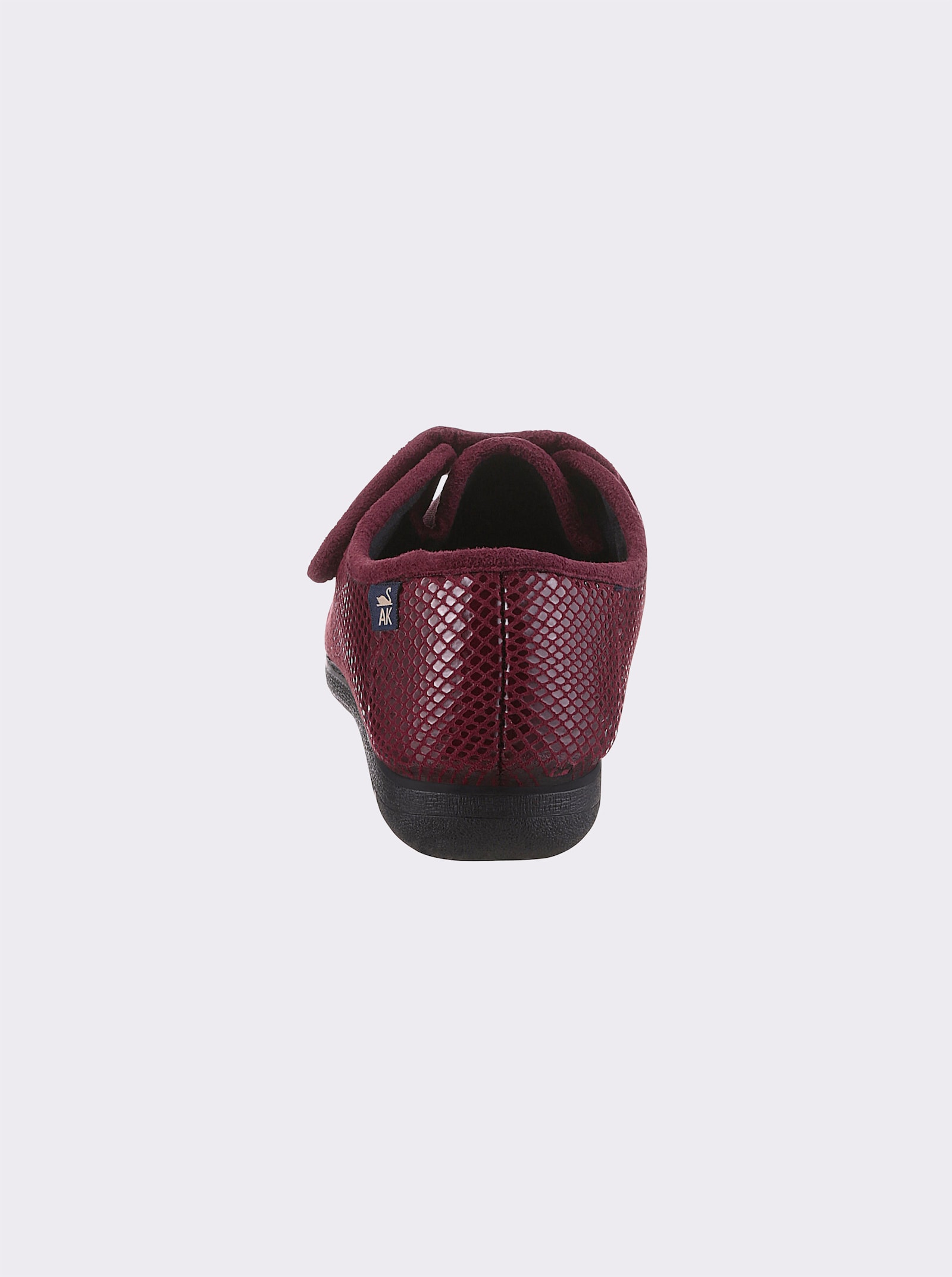 Hausschuh mit glänzenden Einsätzen - bordeaux