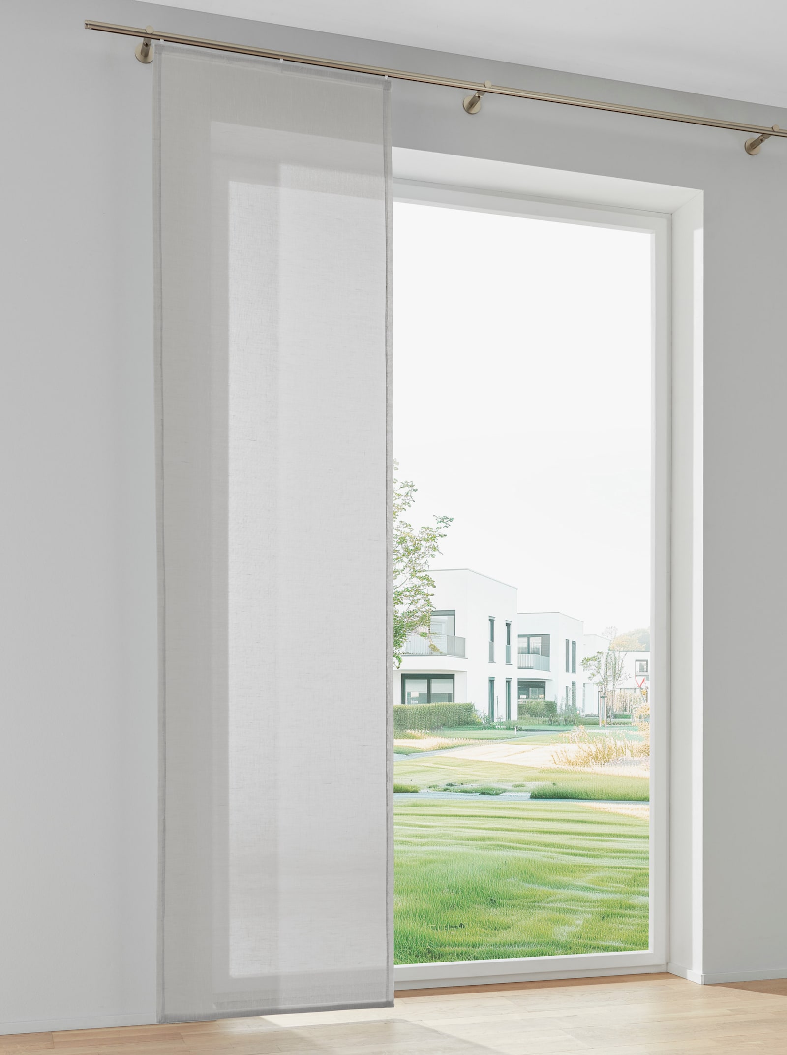 heine home Schiebevorhang in Leinen-Optik - grau