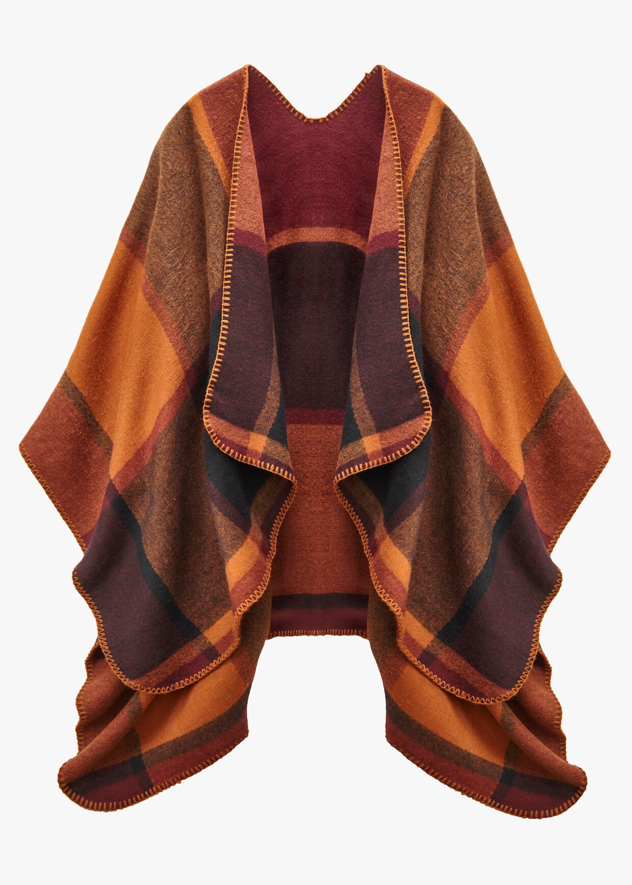 LASCANA Strickponcho - braun-orange