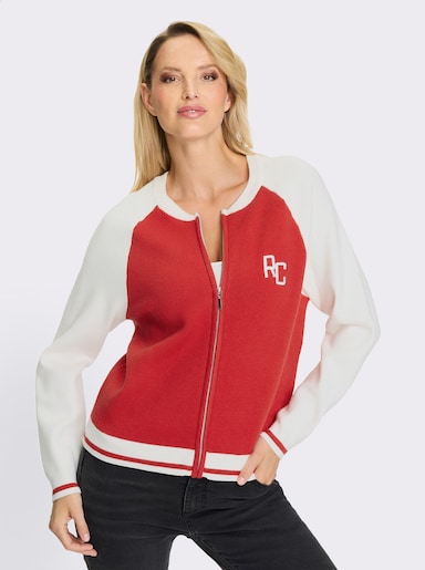 heine Fijn gebreid vest - rood/ecru