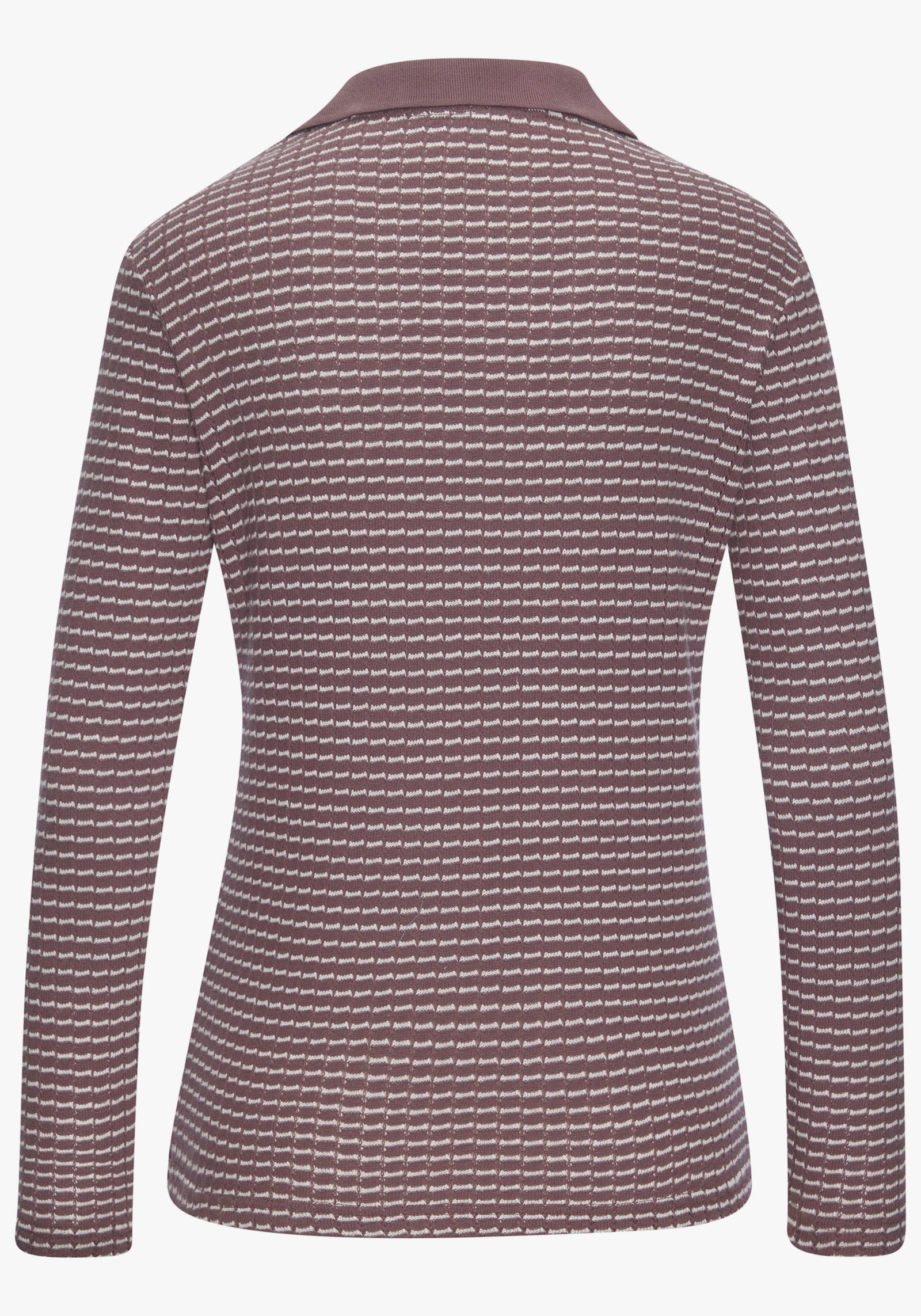 Vivance Langarm-Poloshirt - taupe-creme