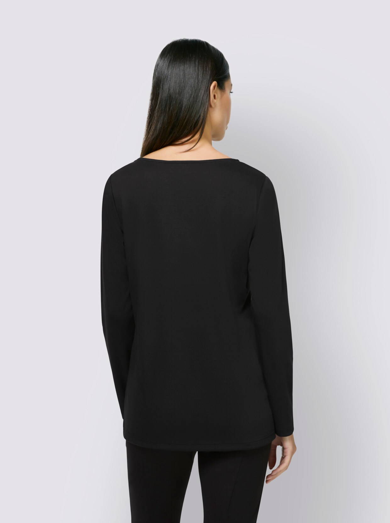 heine Lederimitat-Shirt - schwarz