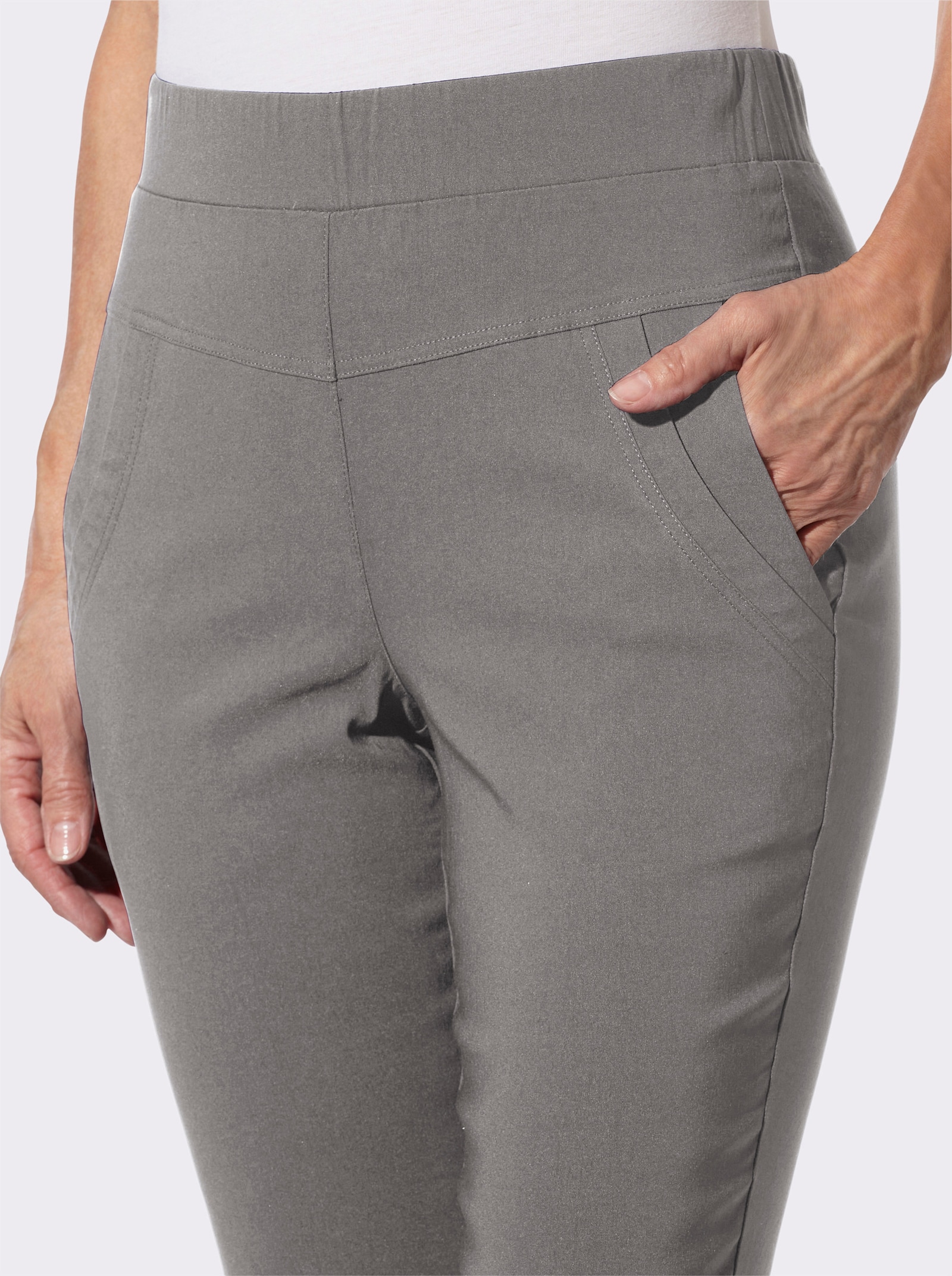 Schlupfhose in Bengalin-Qualität - grau