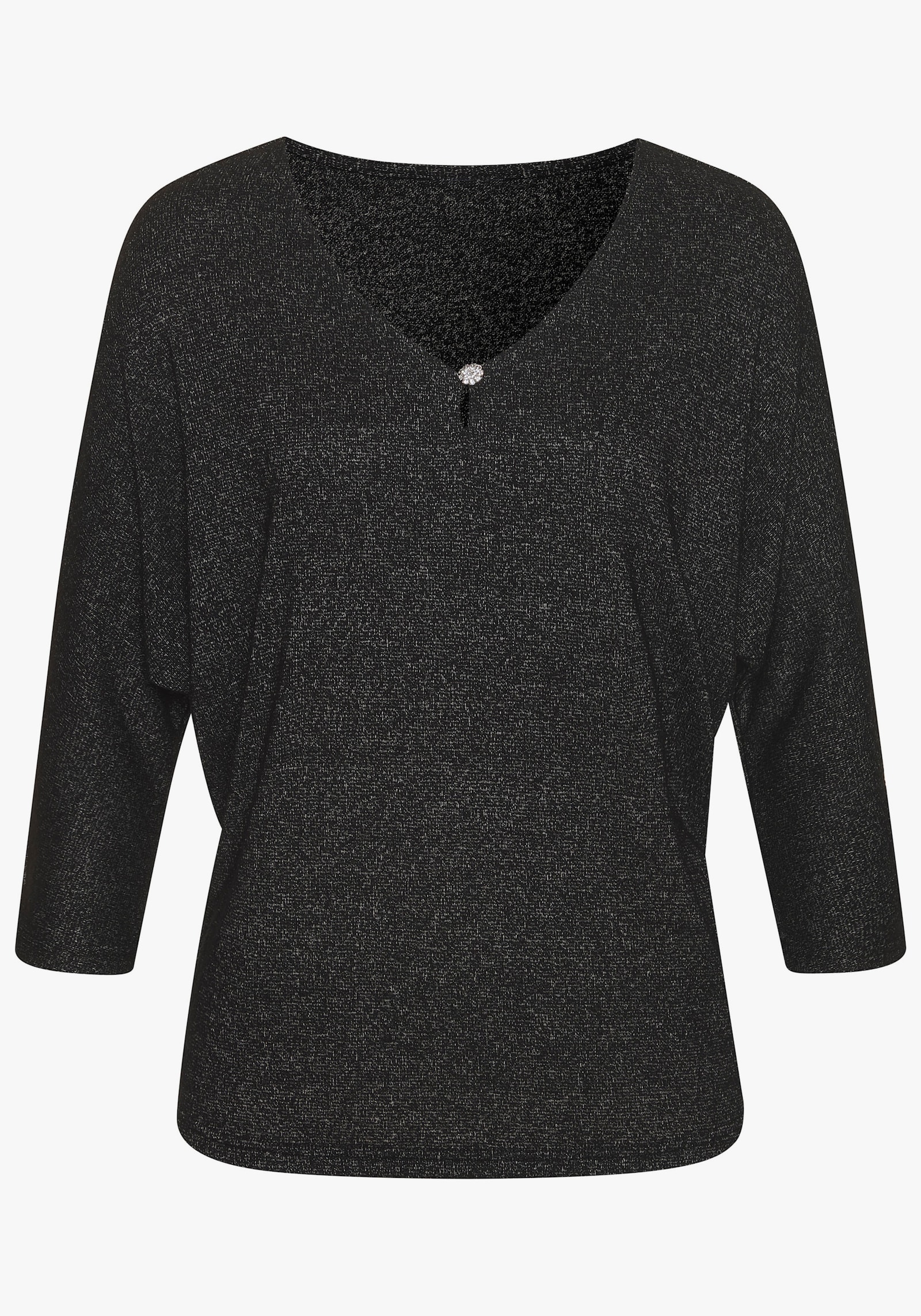 LASCANA 3/4-Arm-Shirt - schwarz