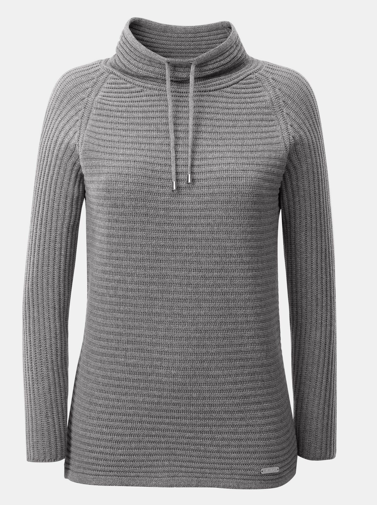 Langarm-Pullover - grau-meliert