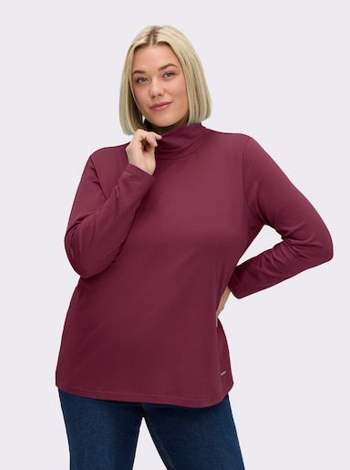 Rollkragenshirt mit langen Ärmeln - bordeaux