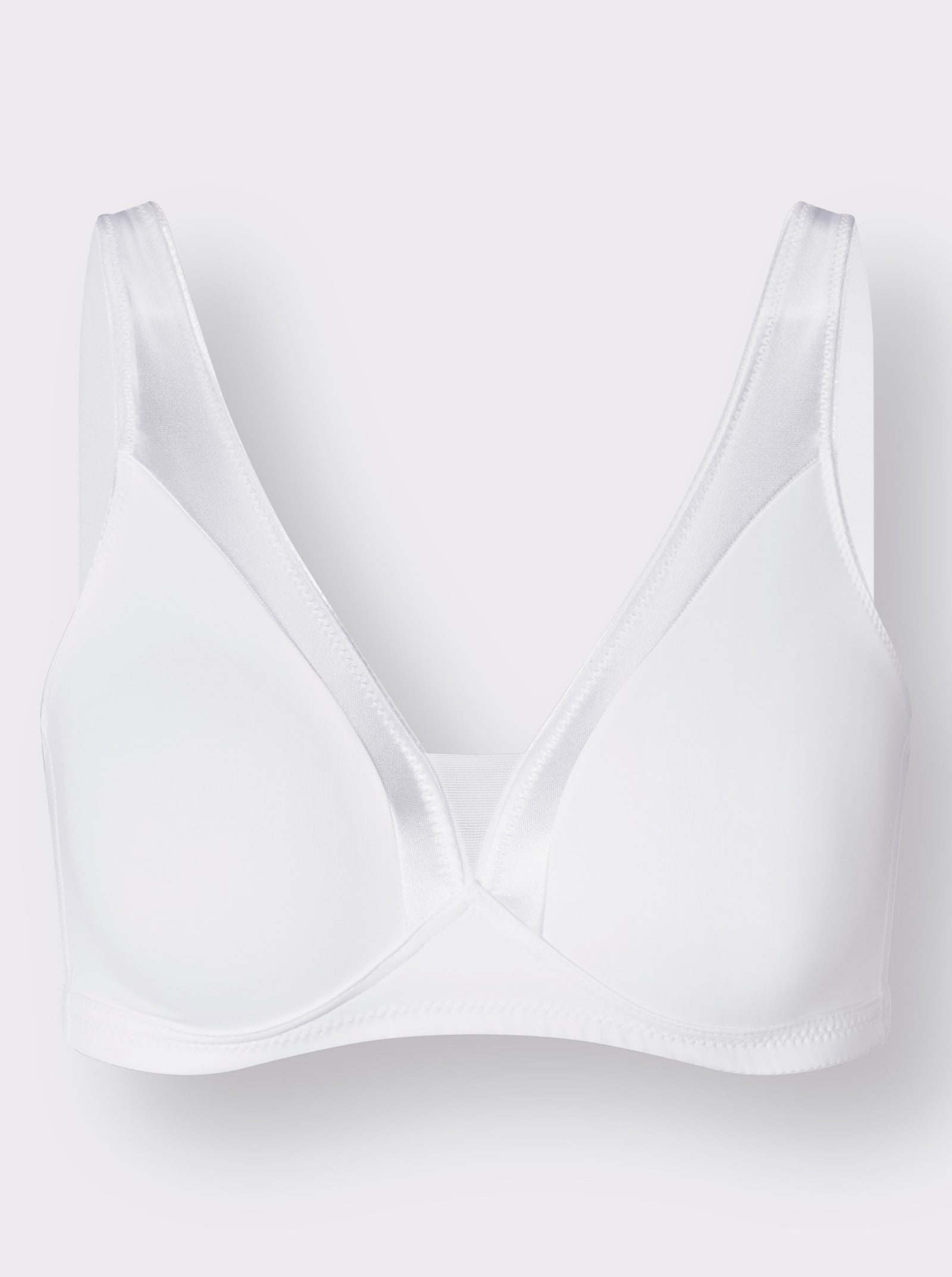 Naturana Comfortbeha zonder beugel met glanzende bies - wit