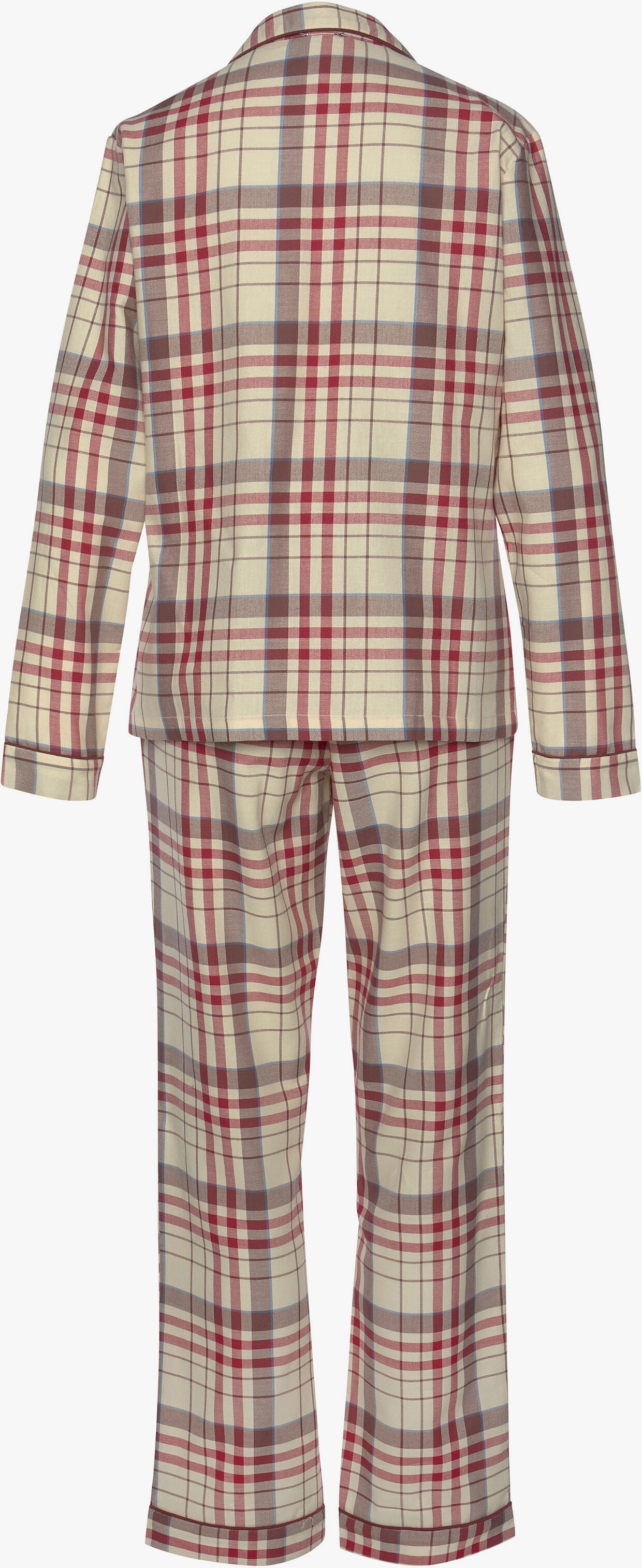 H.I.S Pyjama - bordeaux à carreaux-crème