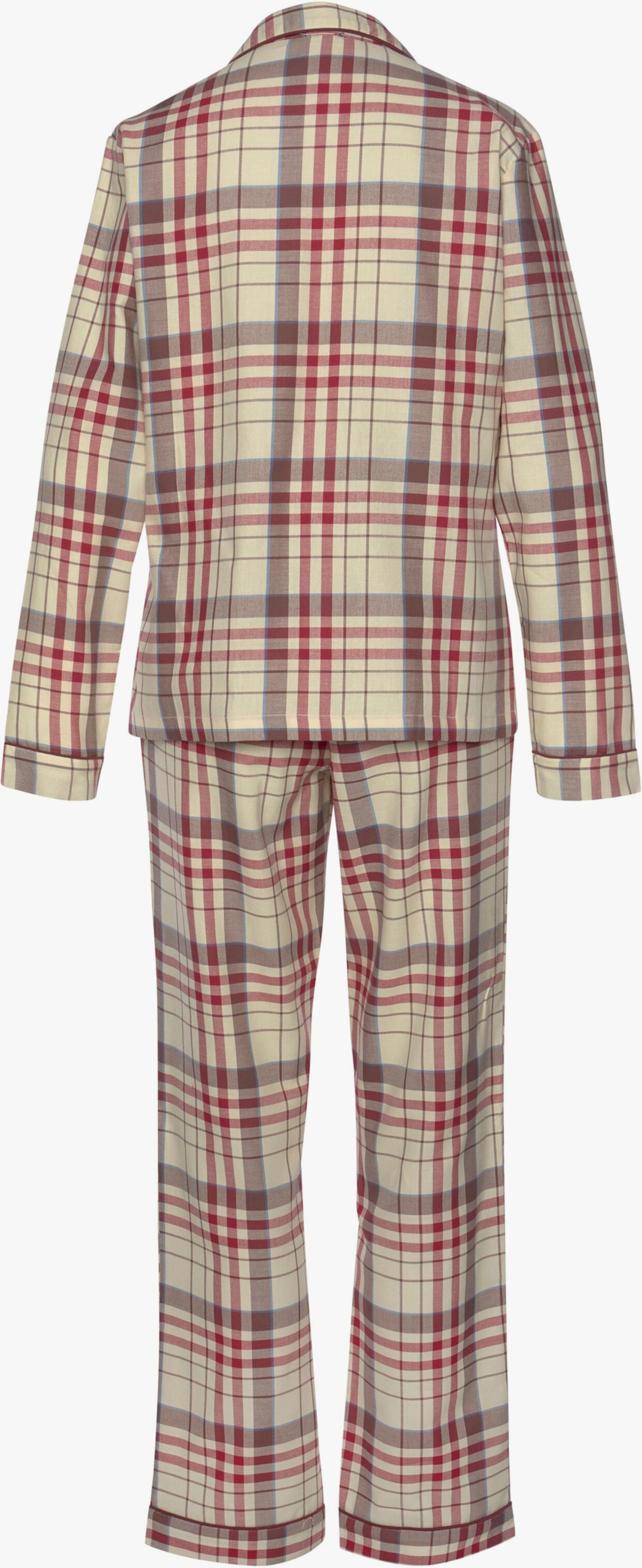 H.I.S Pyjama - bordeaux-kariert-creme