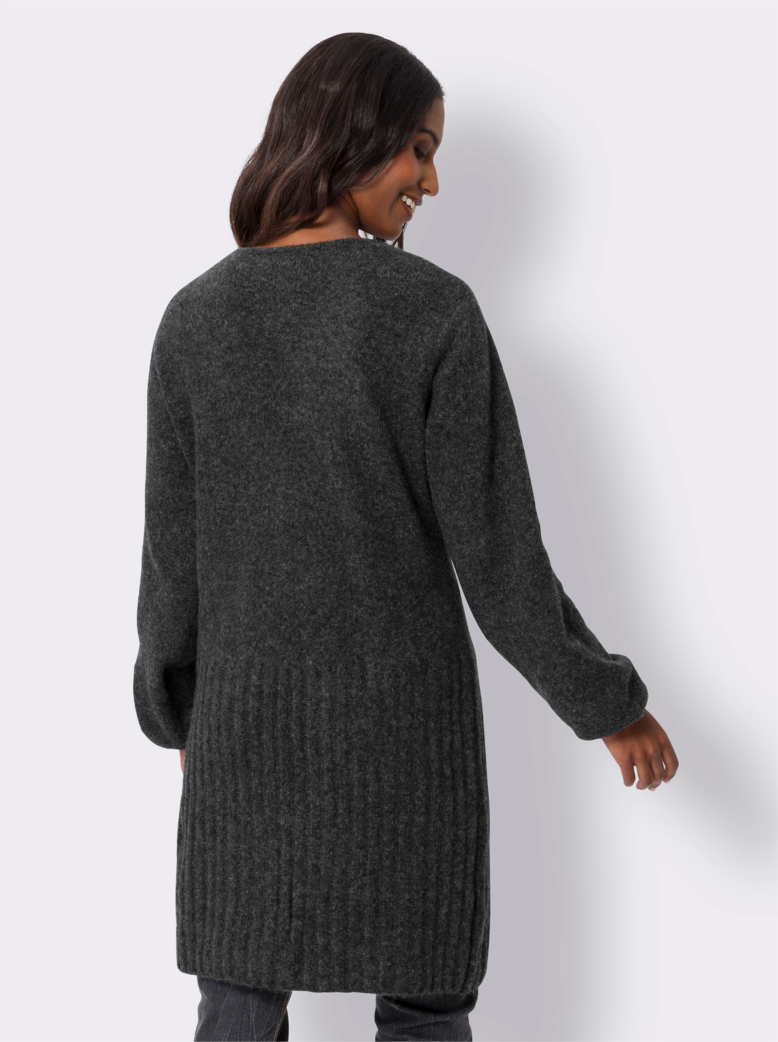 heine Veste longue en tricot sans fermeture - anthracite chiné