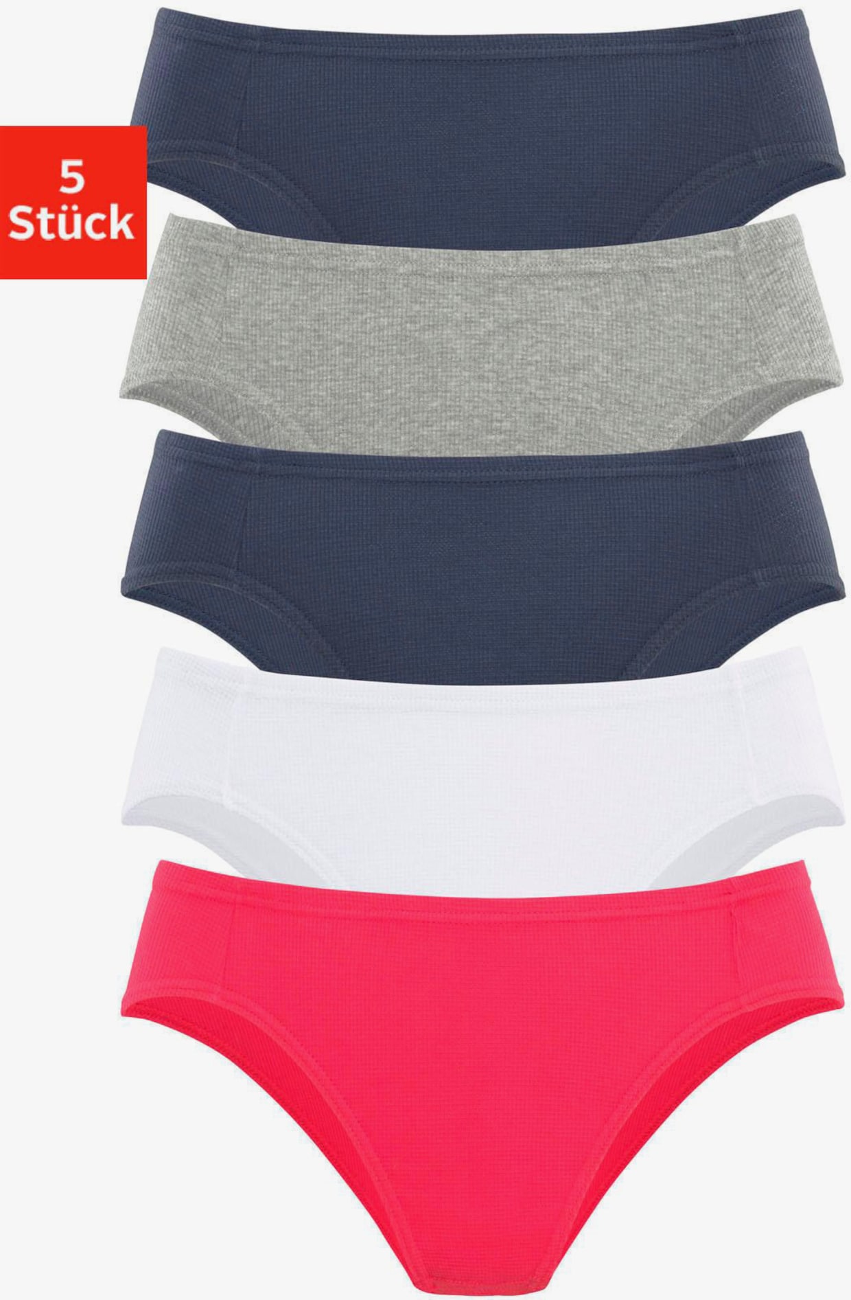 petite fleur Bikinislip - rot, weiss, marine, grau-meliert, marine