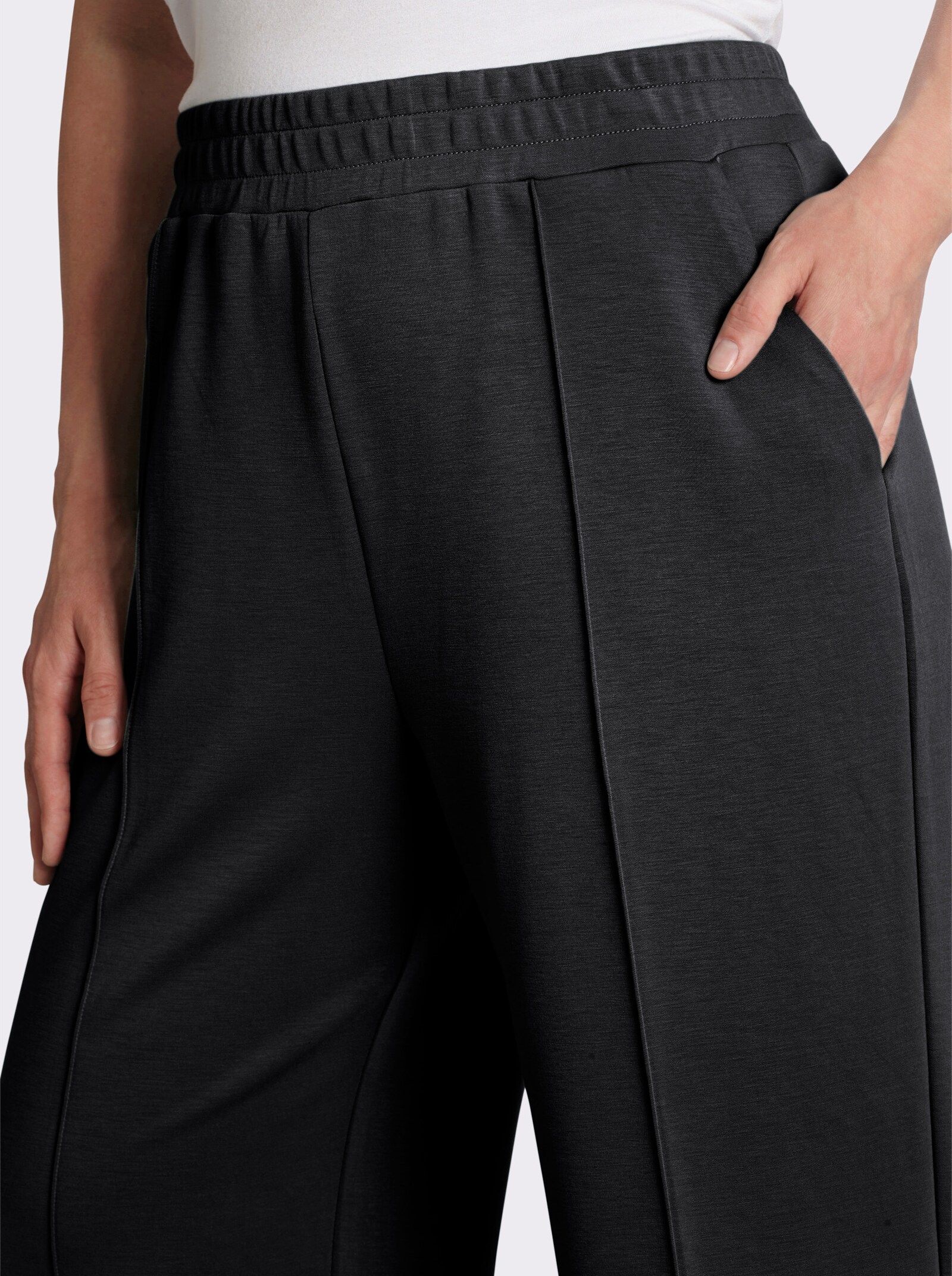 Jerseyhose in weich fließender Qualität - schwarz