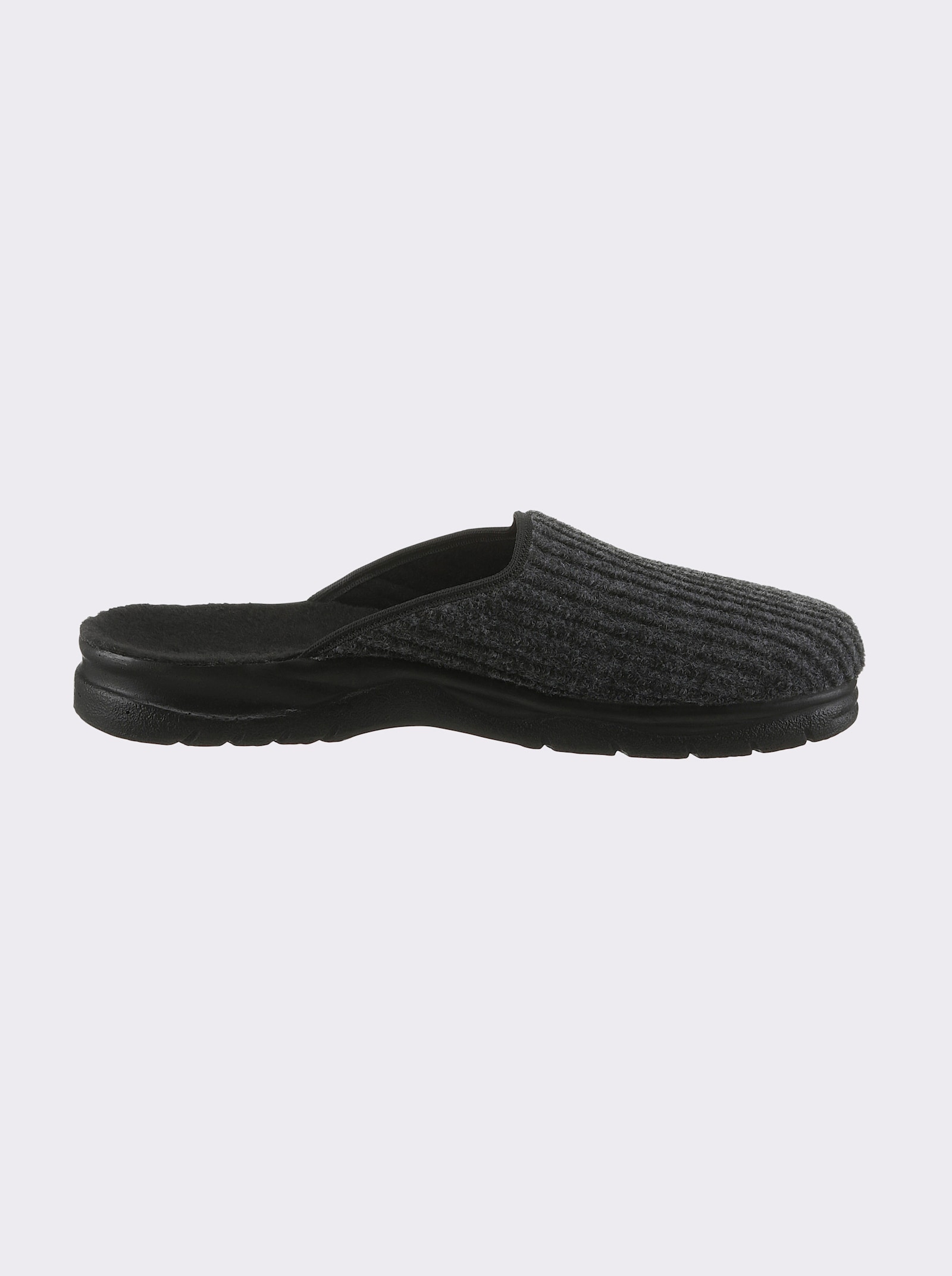 Pantoffel in Cord-Qualität - grau