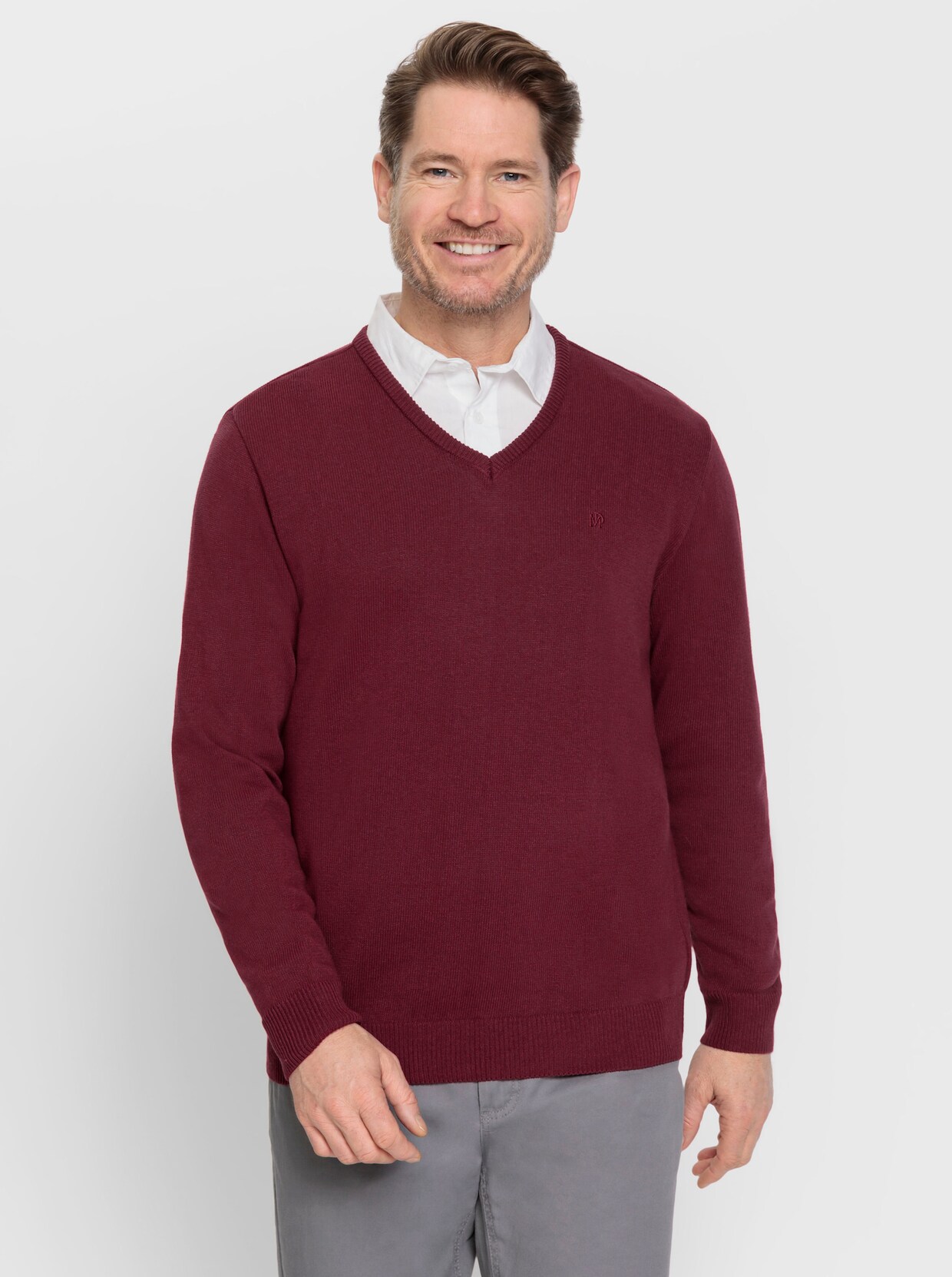 Marco Donati Pullover - donkerrood gemêleerd