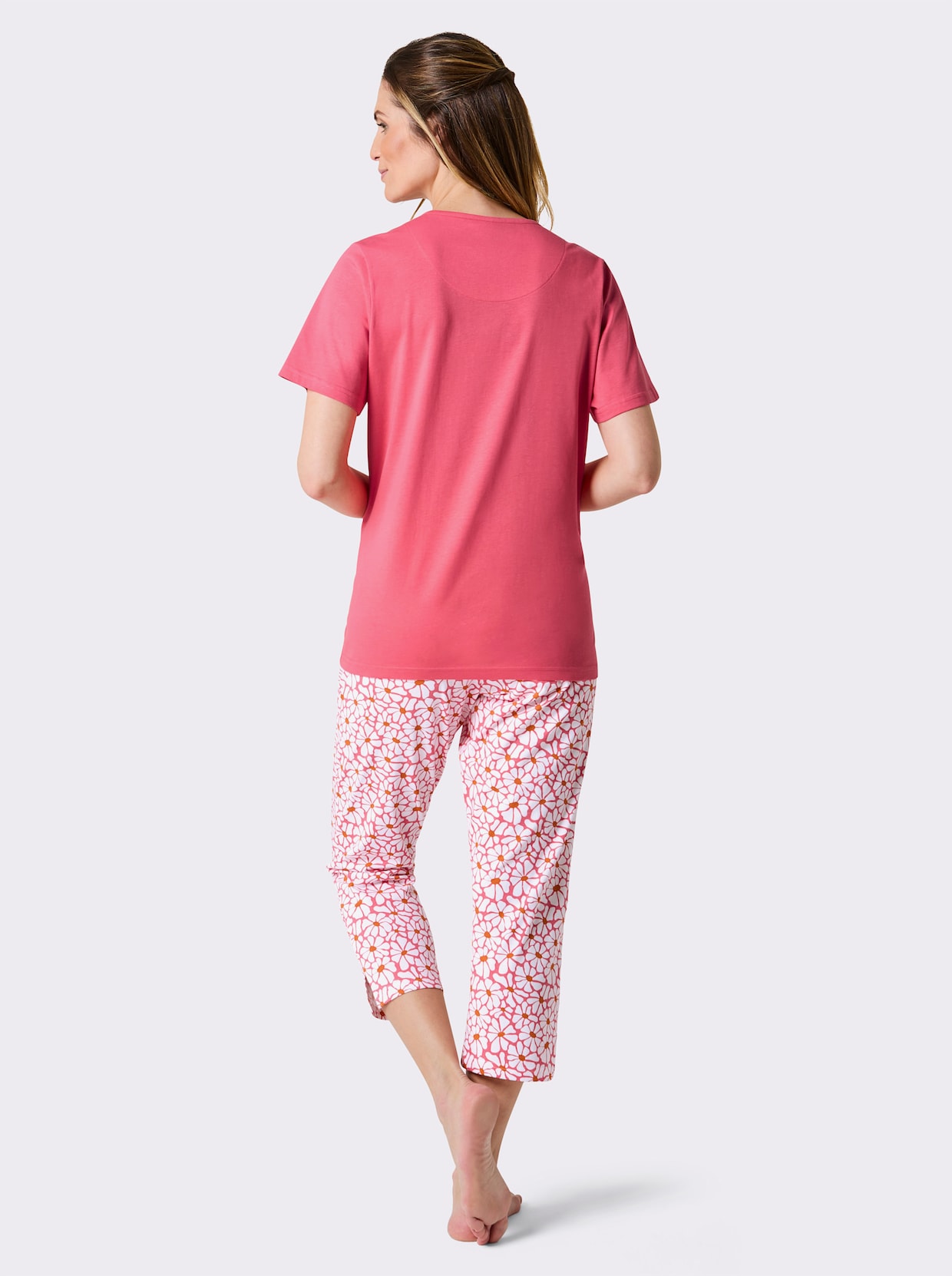 Comtessa Capri-Anzug - flamingo-weiß-bedruckt