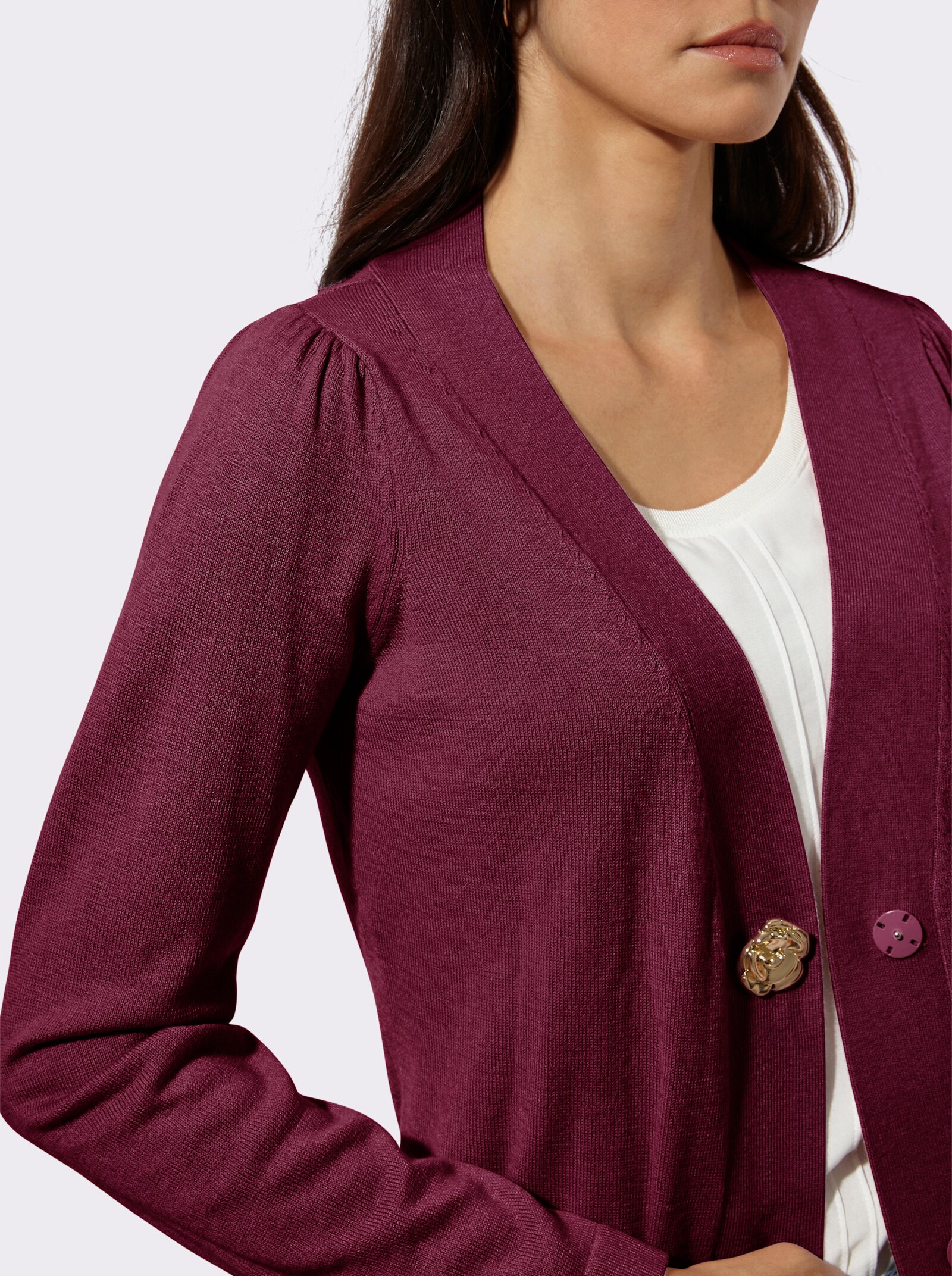 Cardigan mit Druckknöpfen - bordeaux