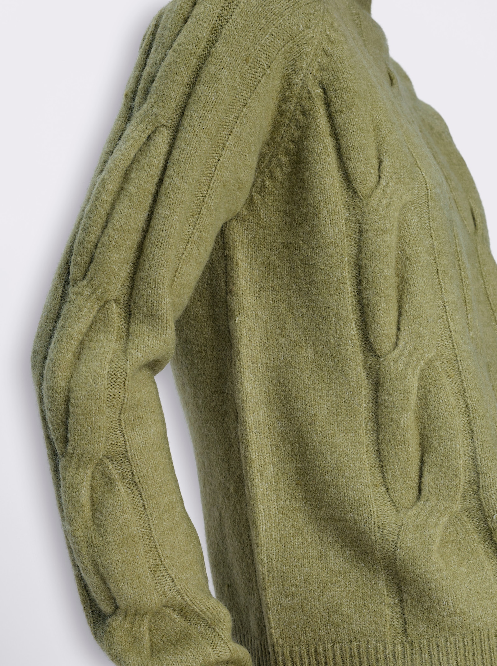 heine Strickpullover mit Zopfstrickmuster - schilf