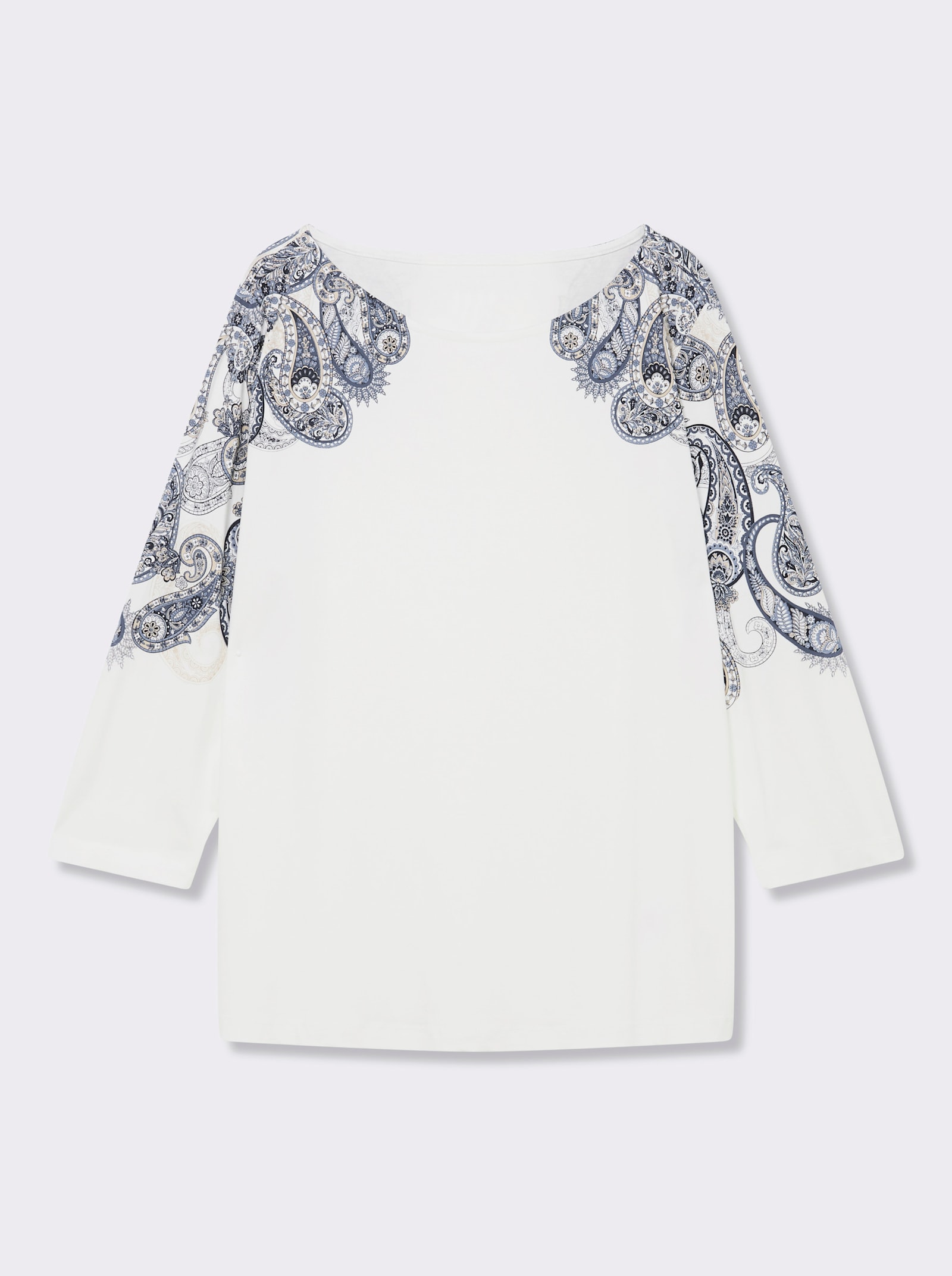 3/4-Arm-Shirt mit Paisley-Druck - ecru-marine-bedruckt