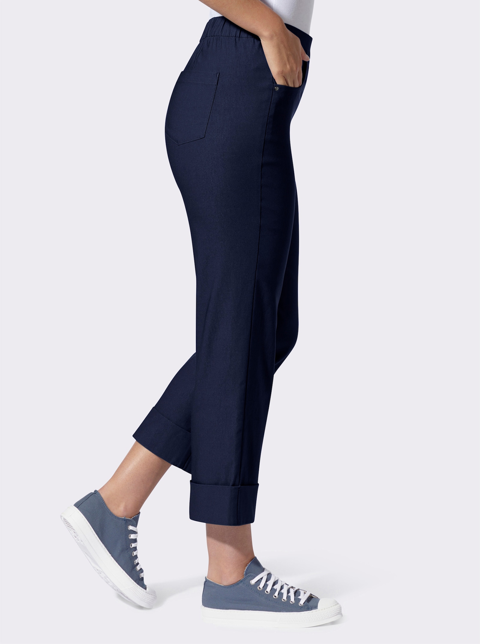 heine Schlupfhose mit Umschlag am Bein - marine