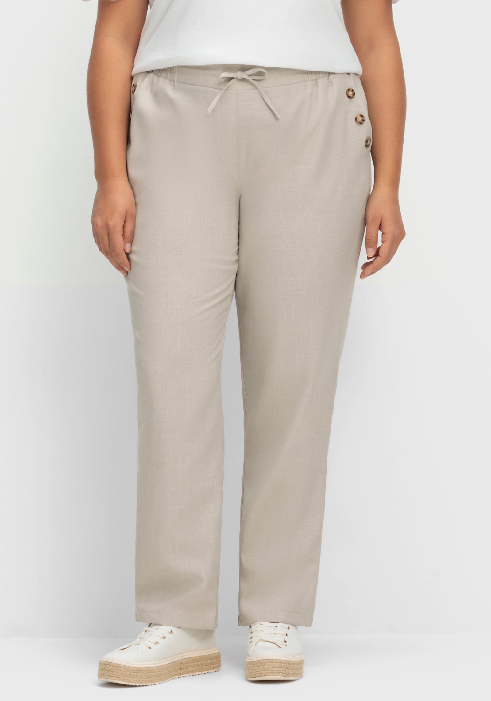 Hose in Leinen-Optik - beige