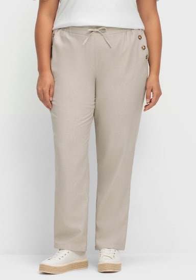 Hose in Leinen-Optik - beige