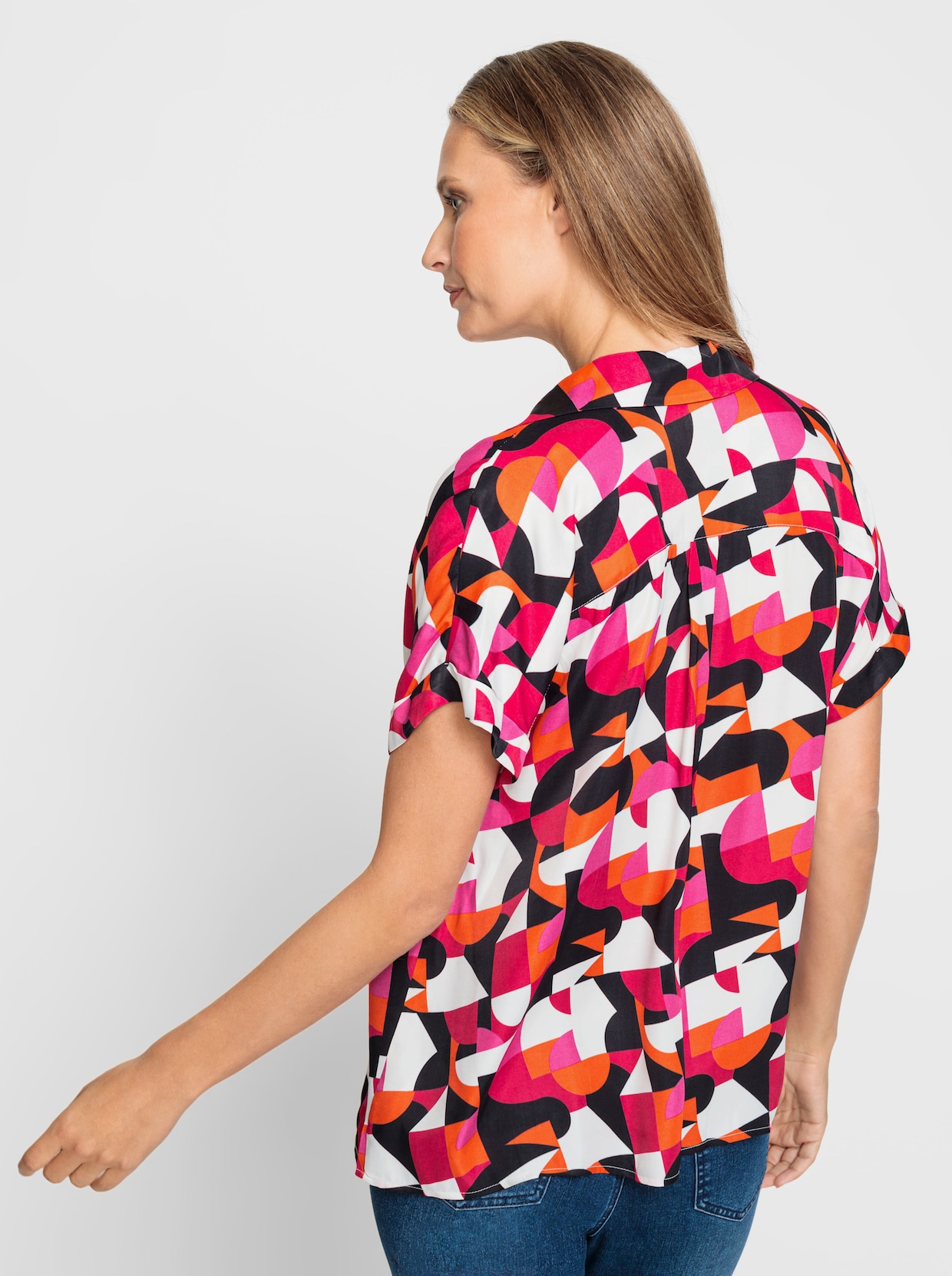 heine Blouse met print - pink/zwart bedrukt