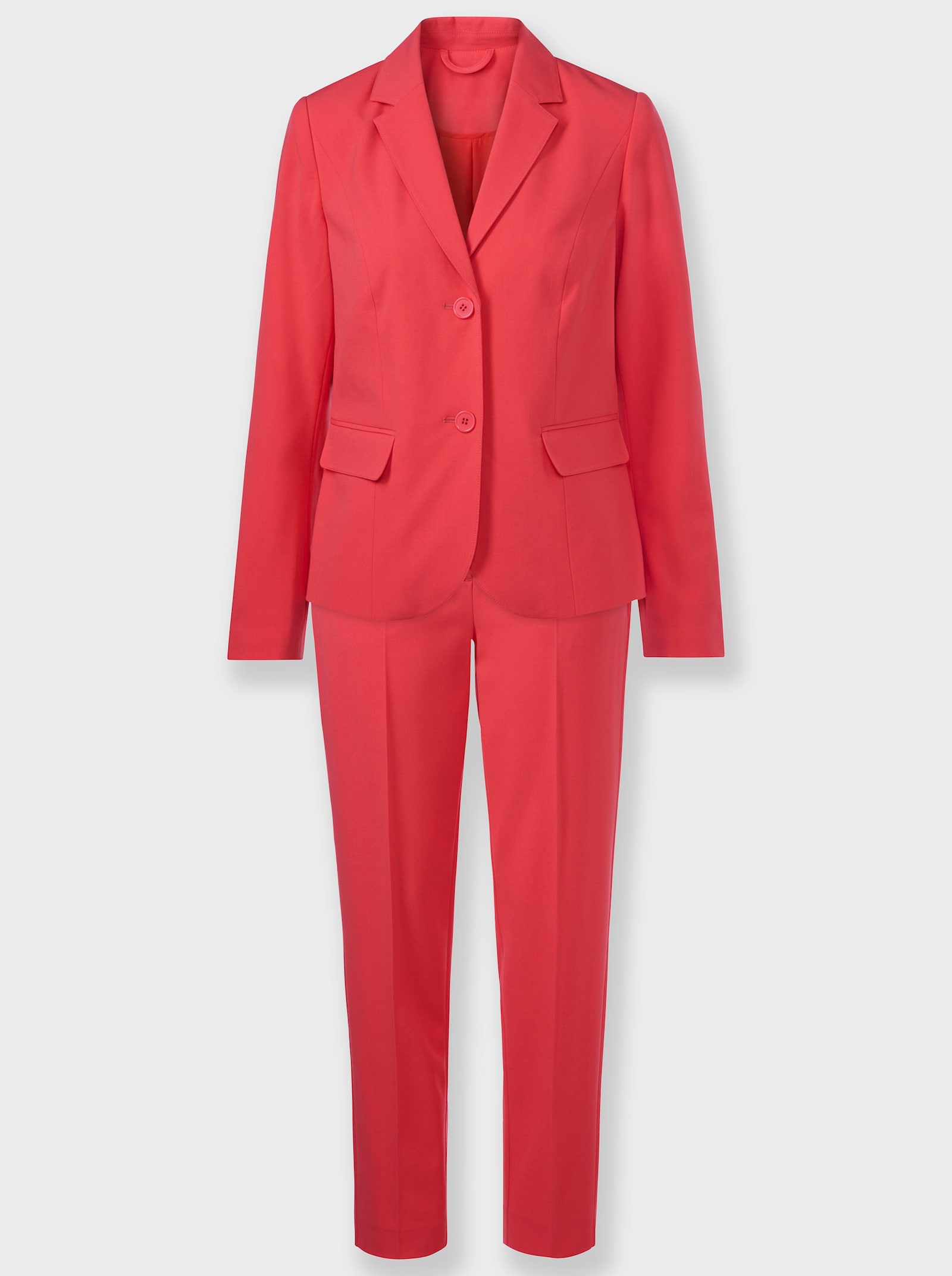 heine Hosenanzug mit Pattentaschen und Bügelfalten - hummer