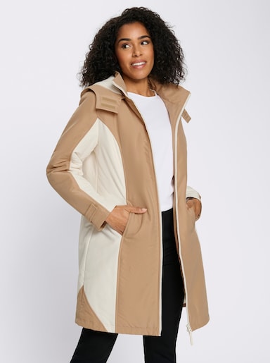 Funktionsmantel mit abnehmbarer Kapuze - camel-champagner