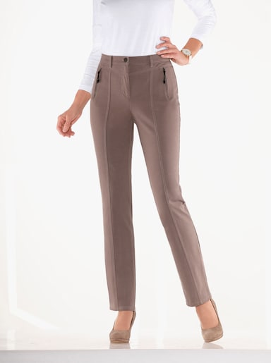 Cosma Twill-Hose - dunkeltaupe