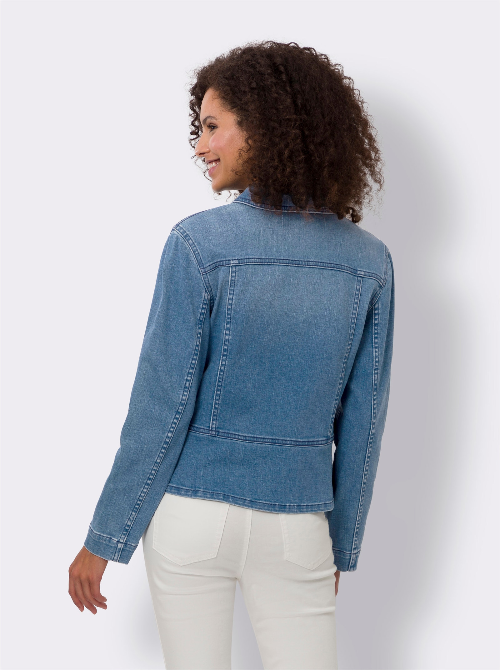 heine Jeansjacke mit Schößchen - blue-bleached