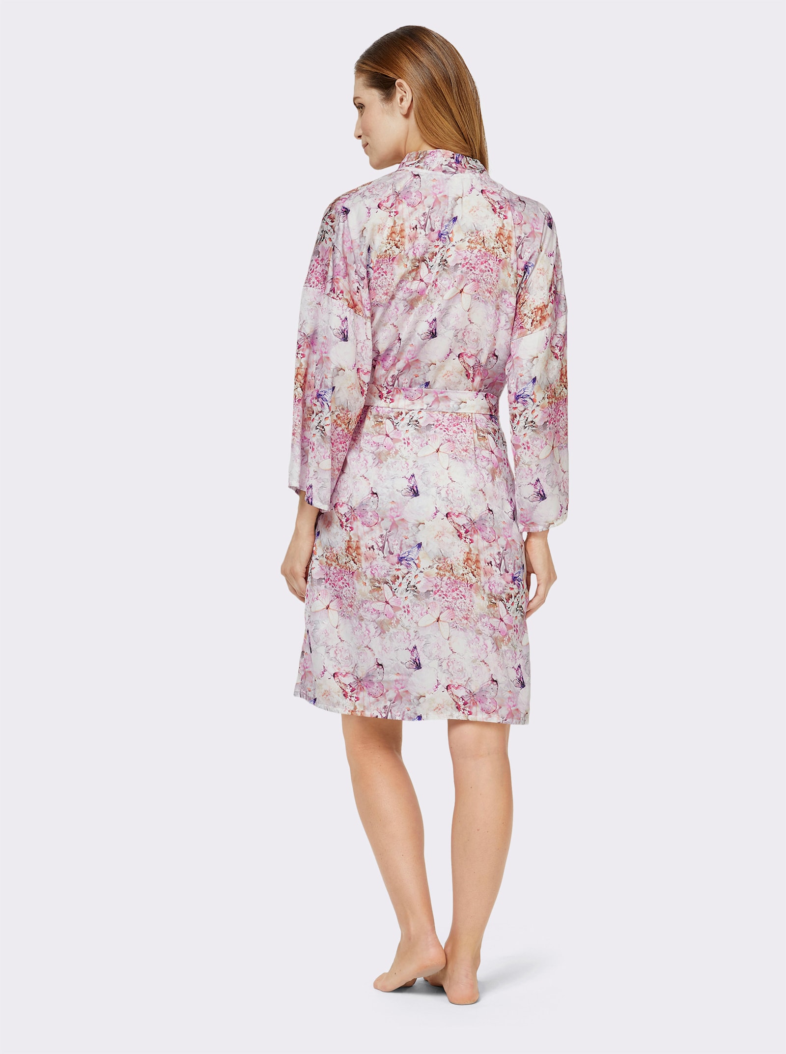 wäschepur Ochtendjas - lichtroze bedrukt