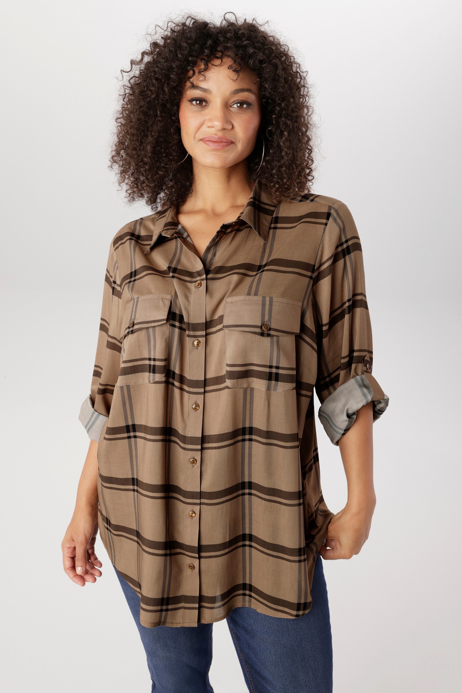 Aniston PLUS Karobluse - beige-kariert