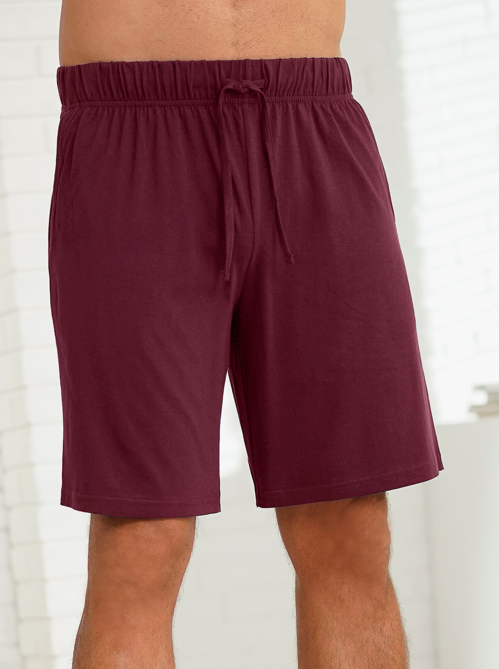 wäschepur men Hose kurz - bordeaux + schwarz