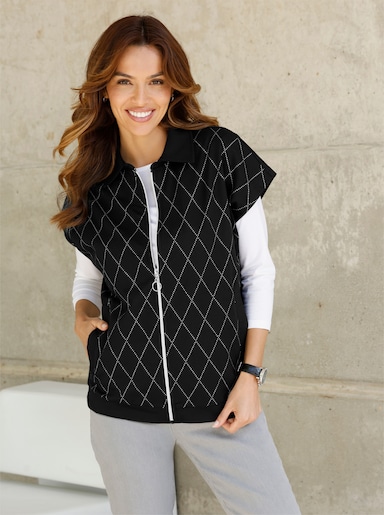 Sweatweste mit Folien-Druck vorne - schwarz